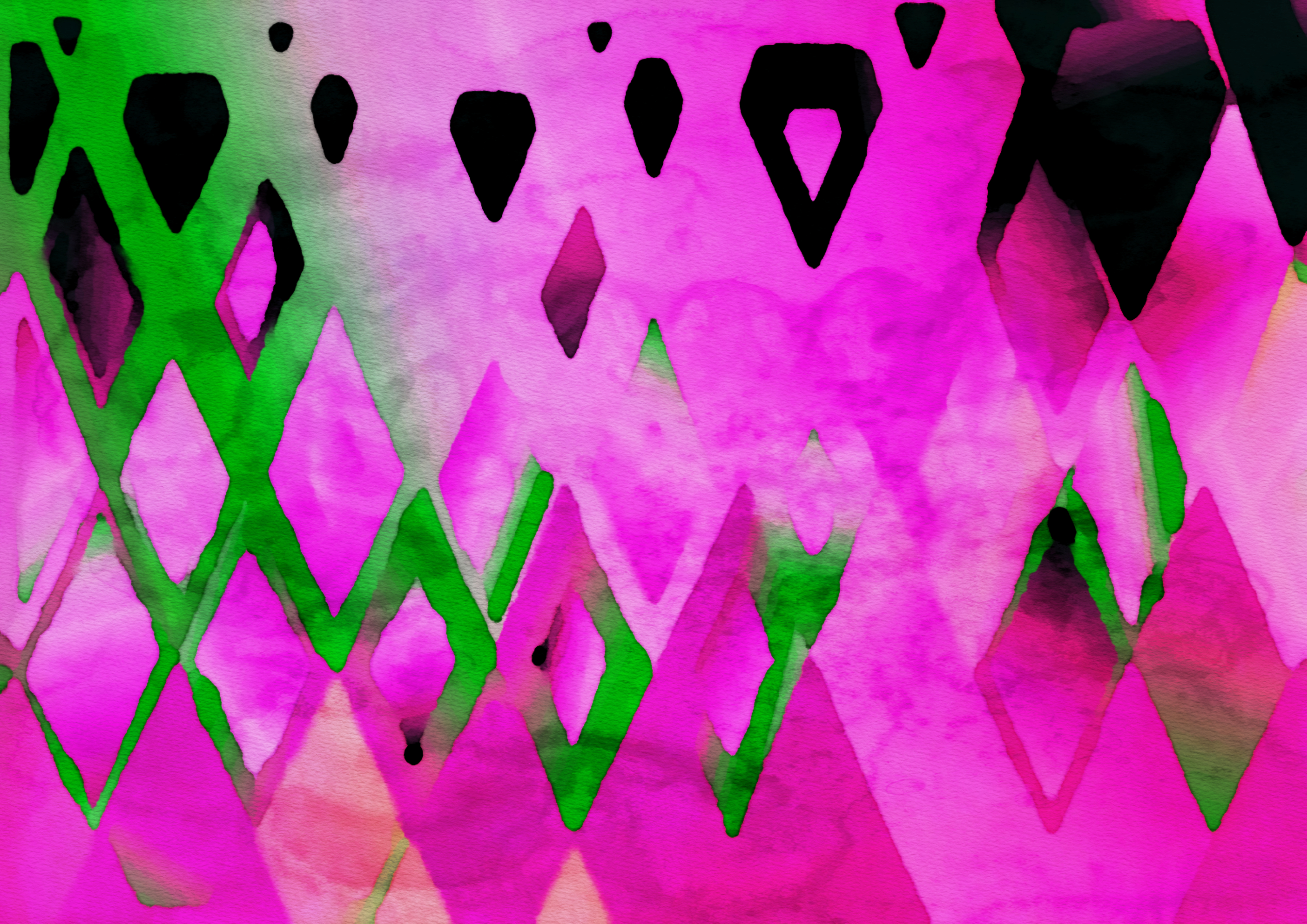 Pink Green and Black Watercolor Background