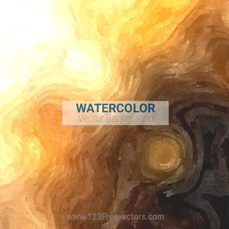 Yellow Brown Abstract Watercolor Background
