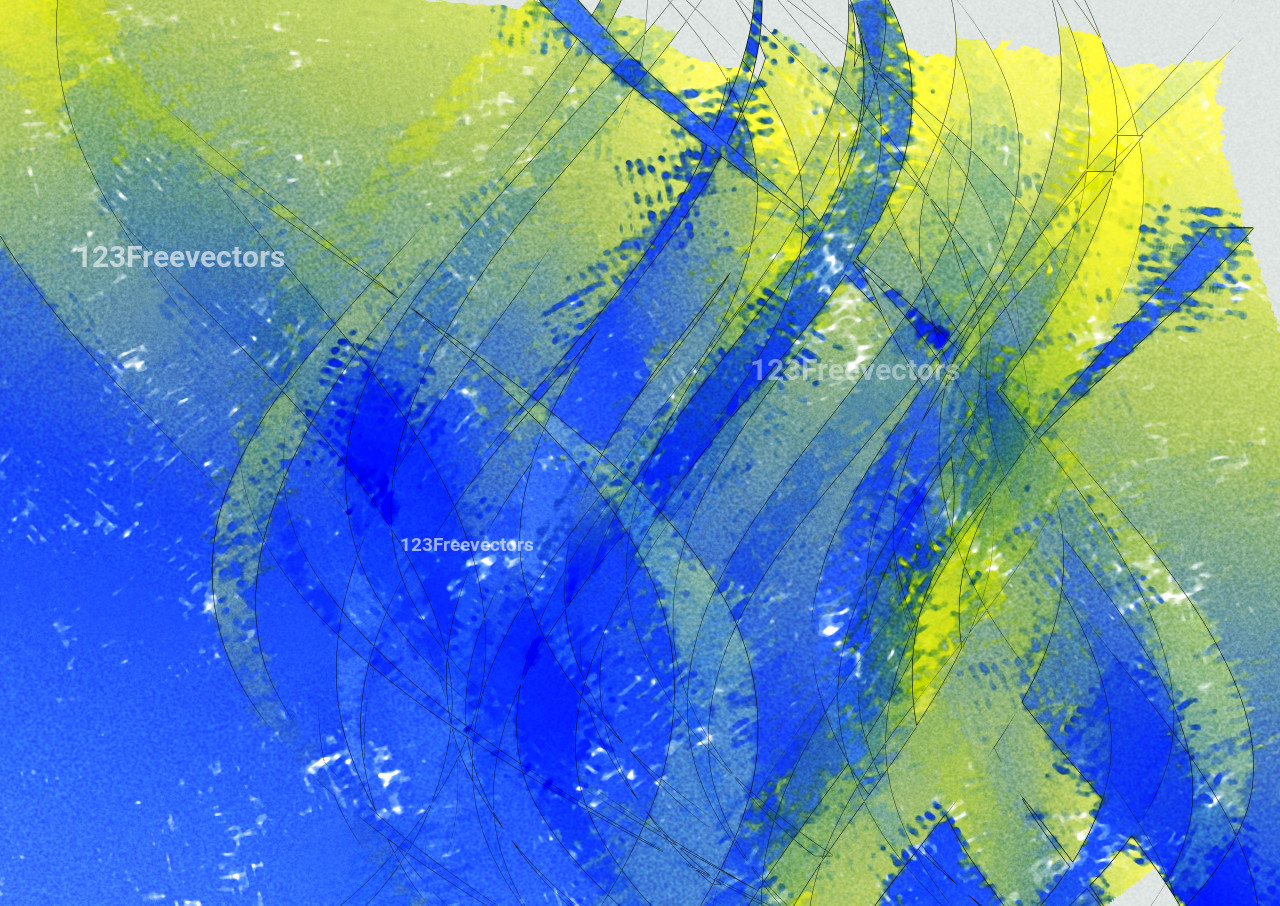 Abstract Blue and Yellow Composition