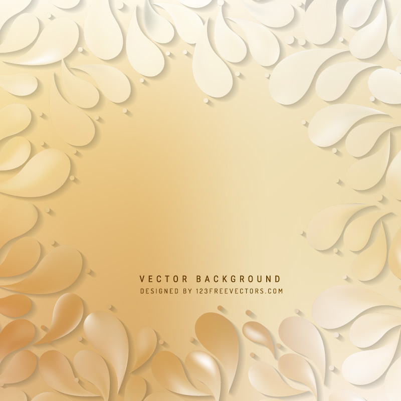 Light Orange Decorative Floral Drops Background
