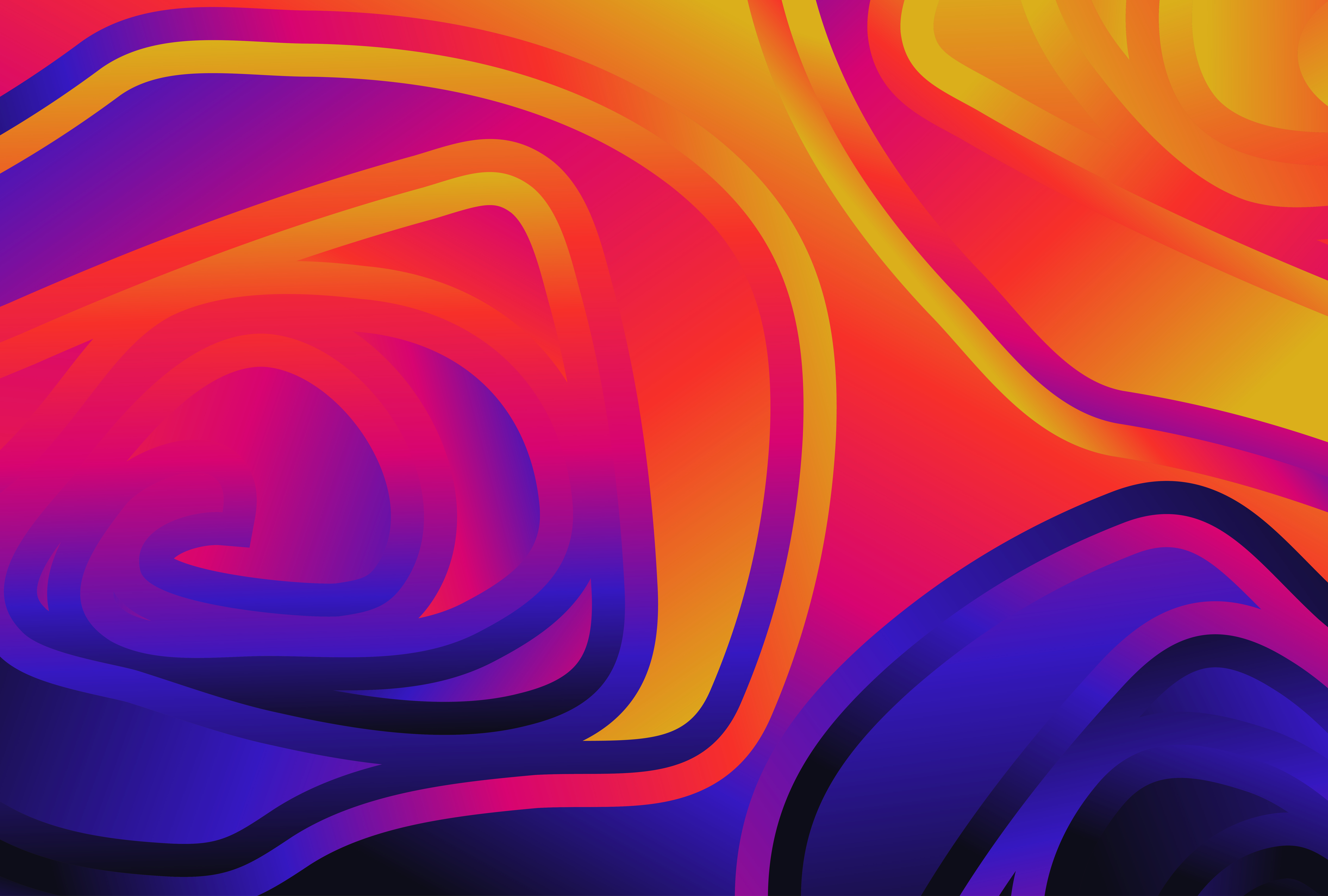Pink Blue and Orange Gradient Distorted Lines Background