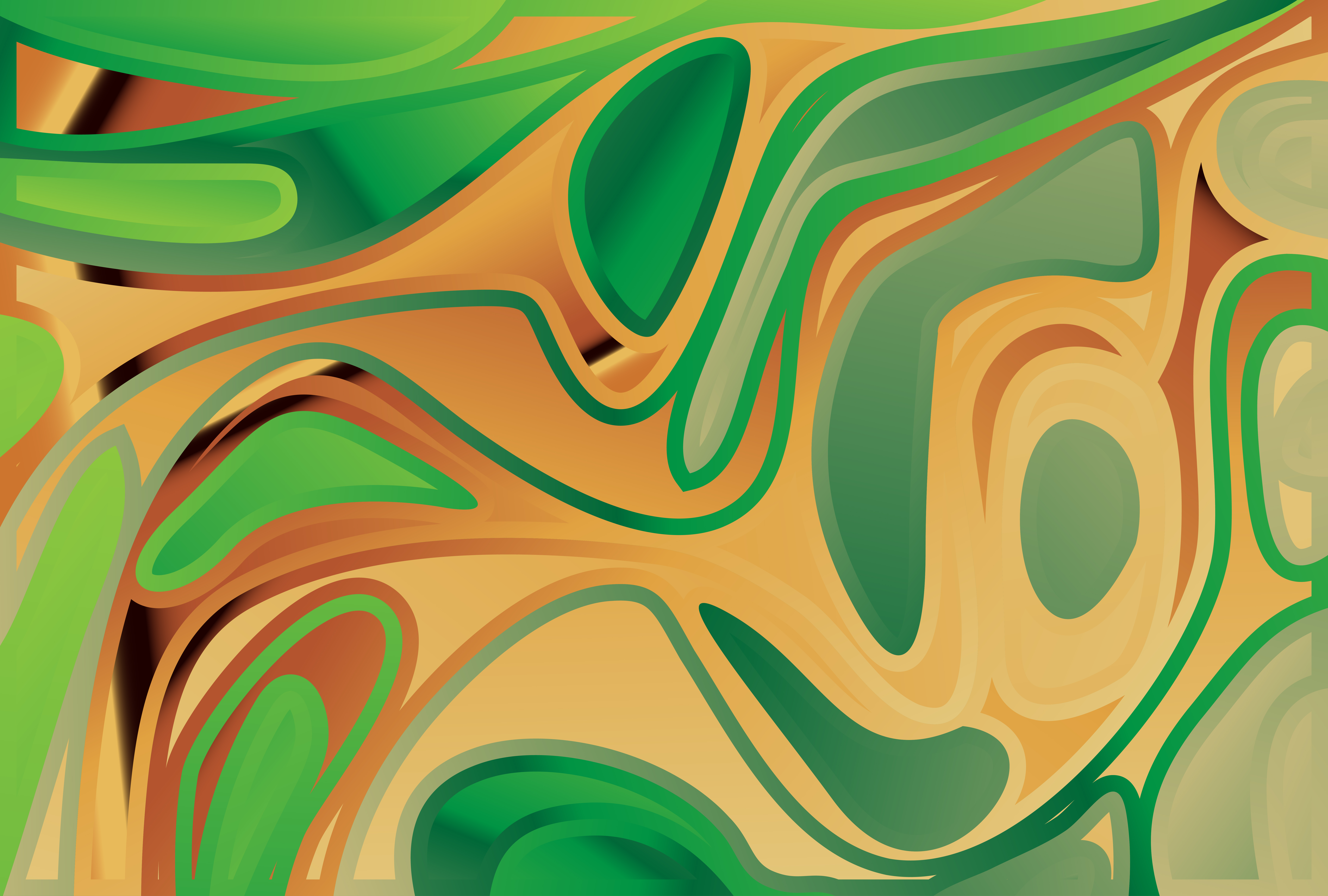Free Abstract Orange and Green Trippy Background