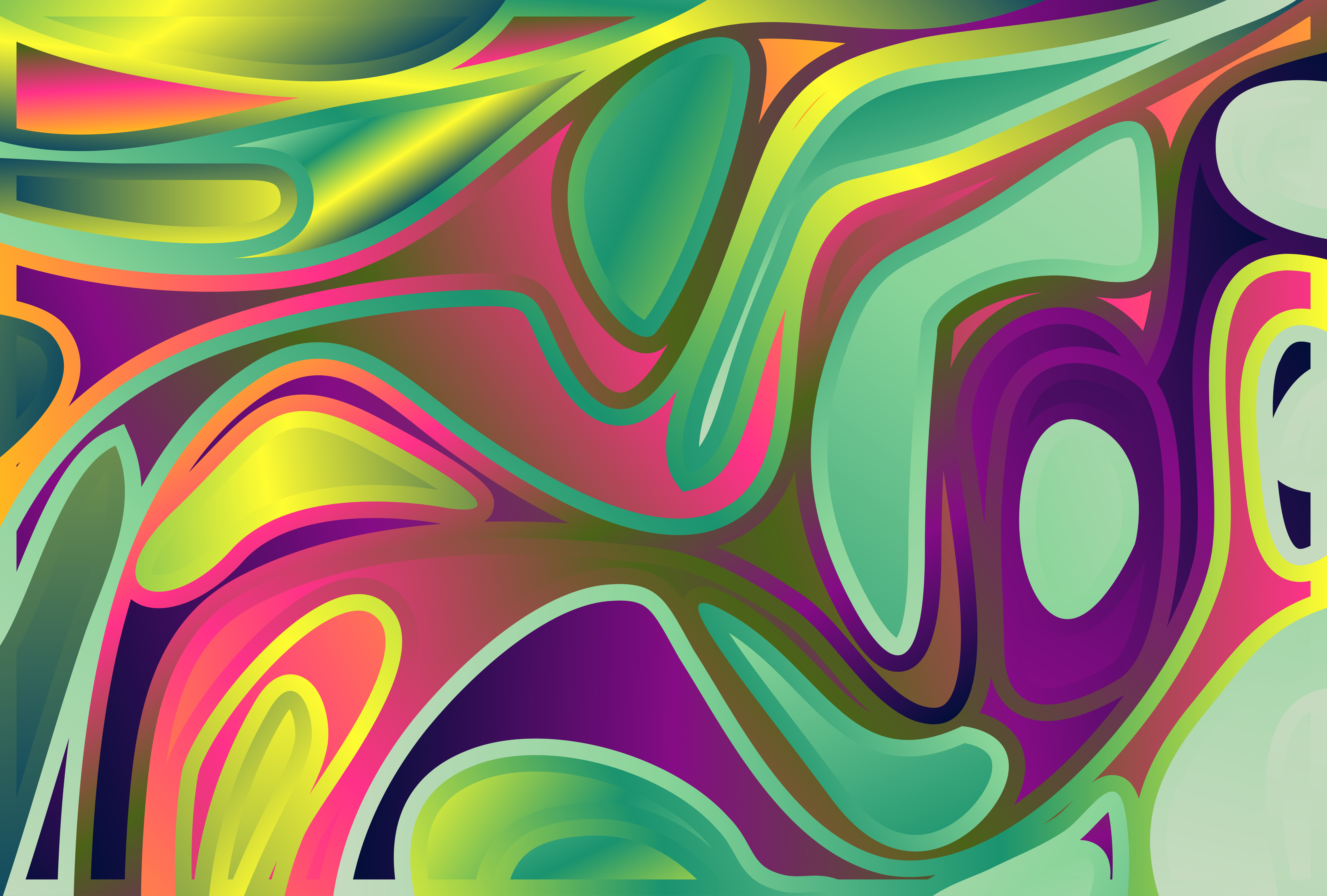 Free Pink Green and Yellow Trippy Background