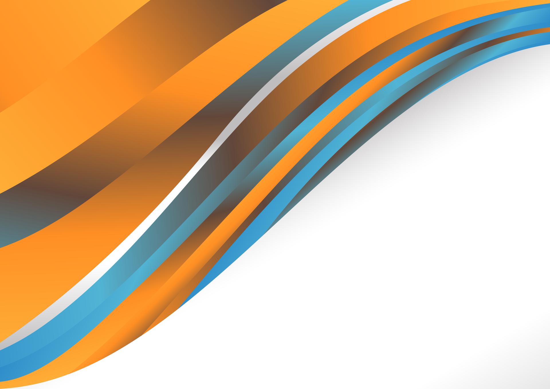 Blue and Orange Wave Background Template with Space for Your Text Vector Image
