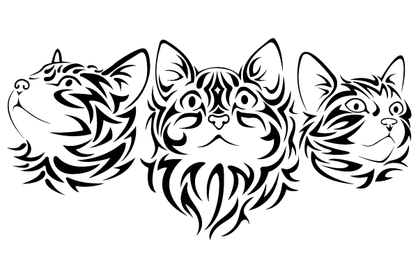 Free Tribal Cat Vector Art