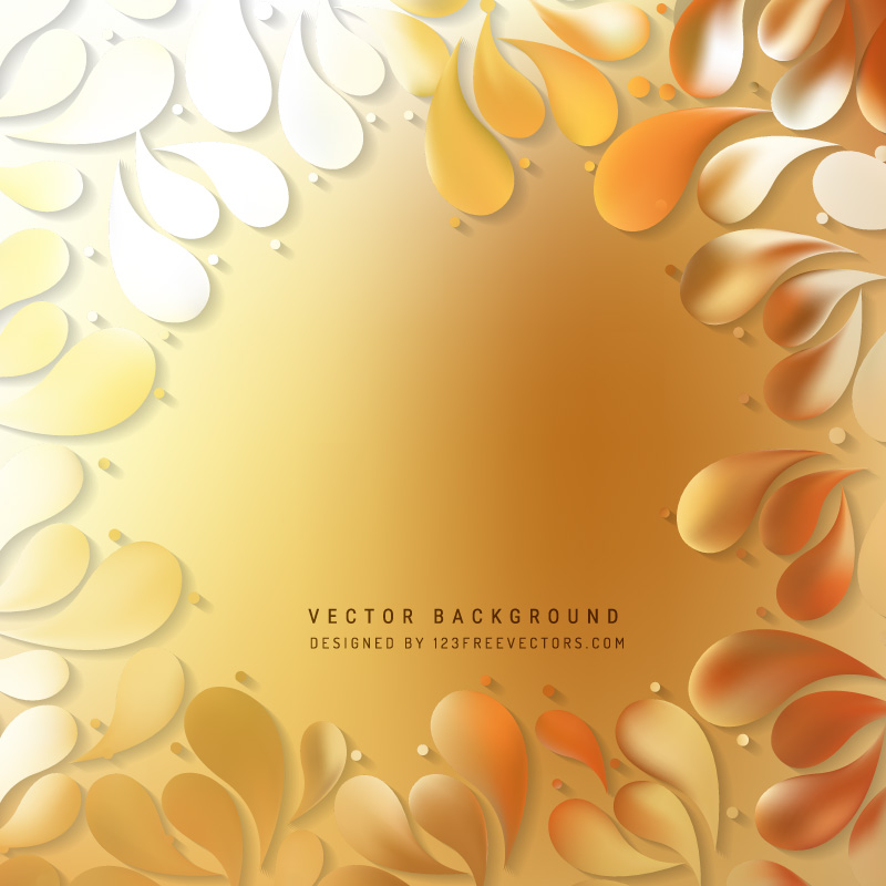 Orange Decorative Floral Drops Background