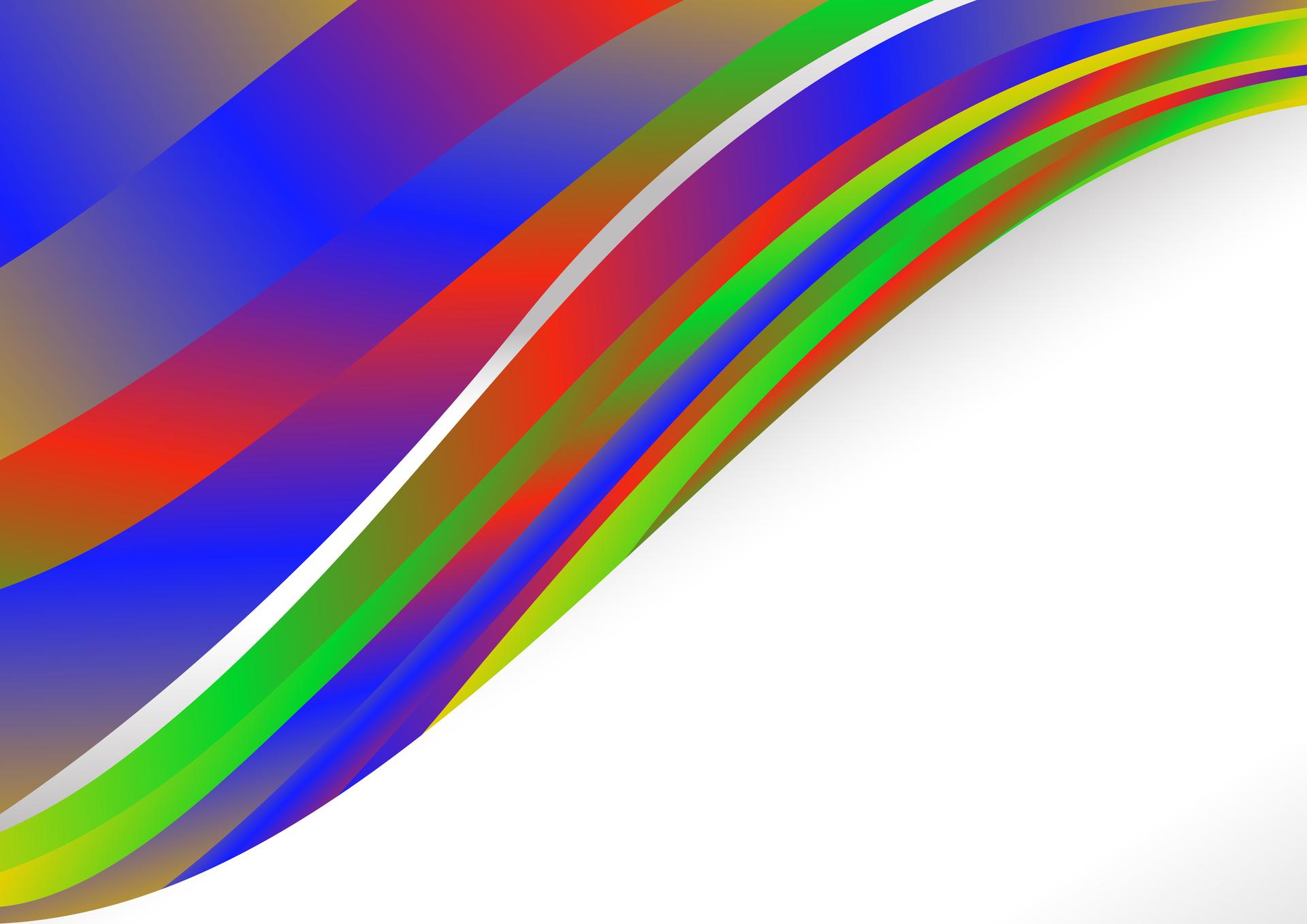 Red Green and Blue Wavy Background with Copy Space for Your Text