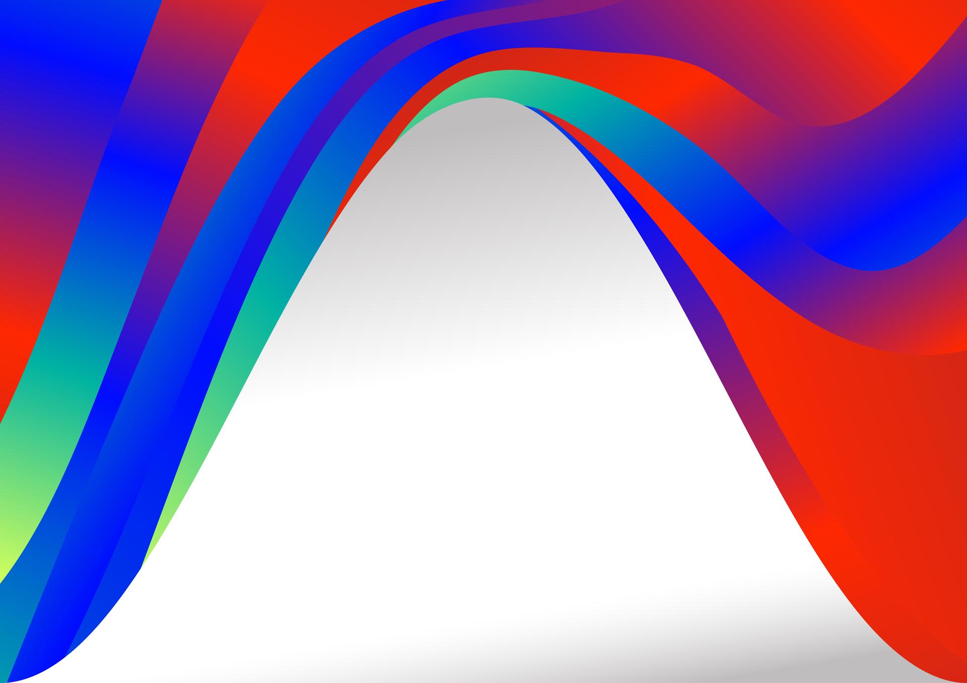 Red Green and Blue Wavy Background with Copy Space for Your Text Vector