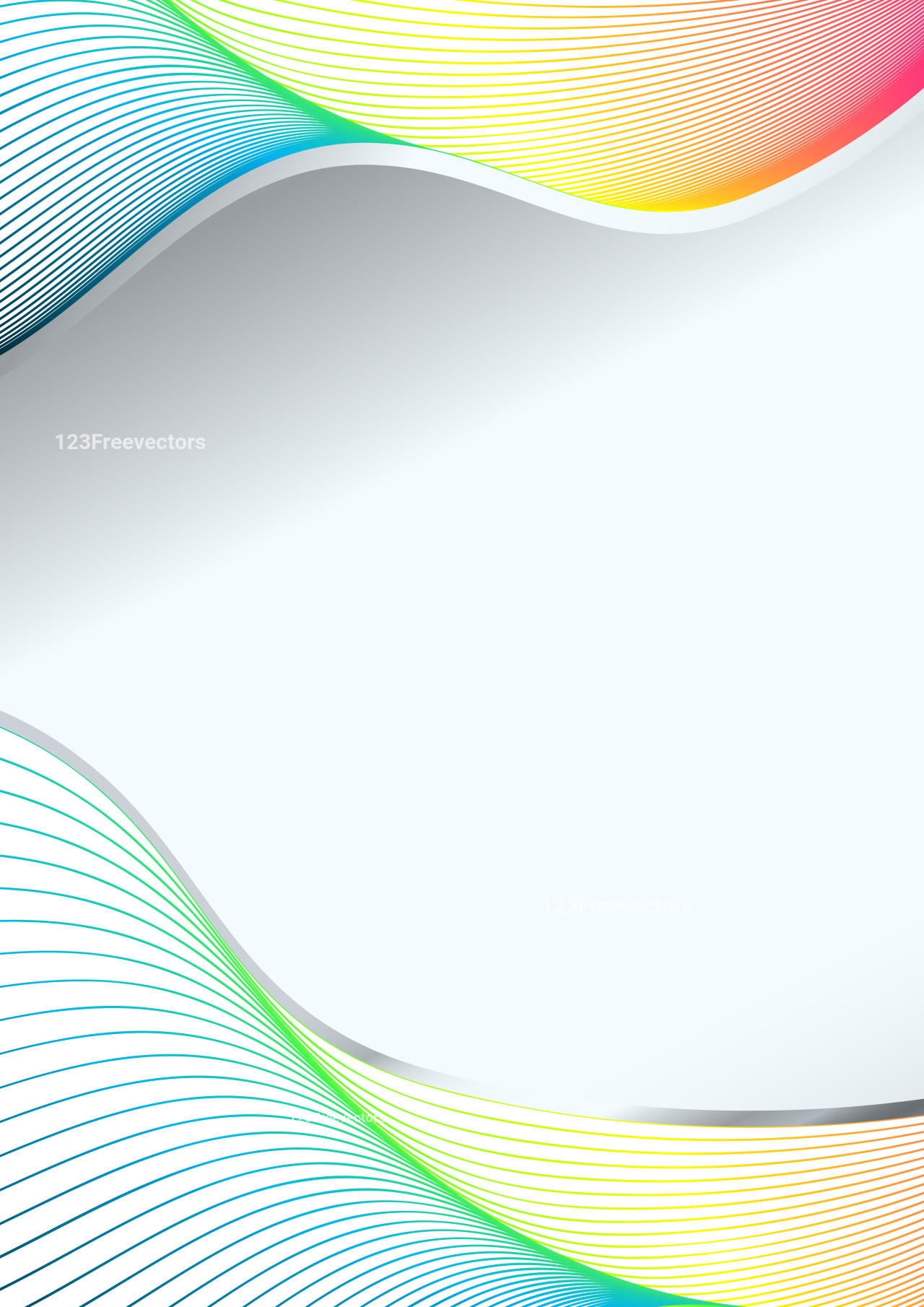 Blue Green and Yellow Wave Lines Background Template with Space for Your  Text Graphic