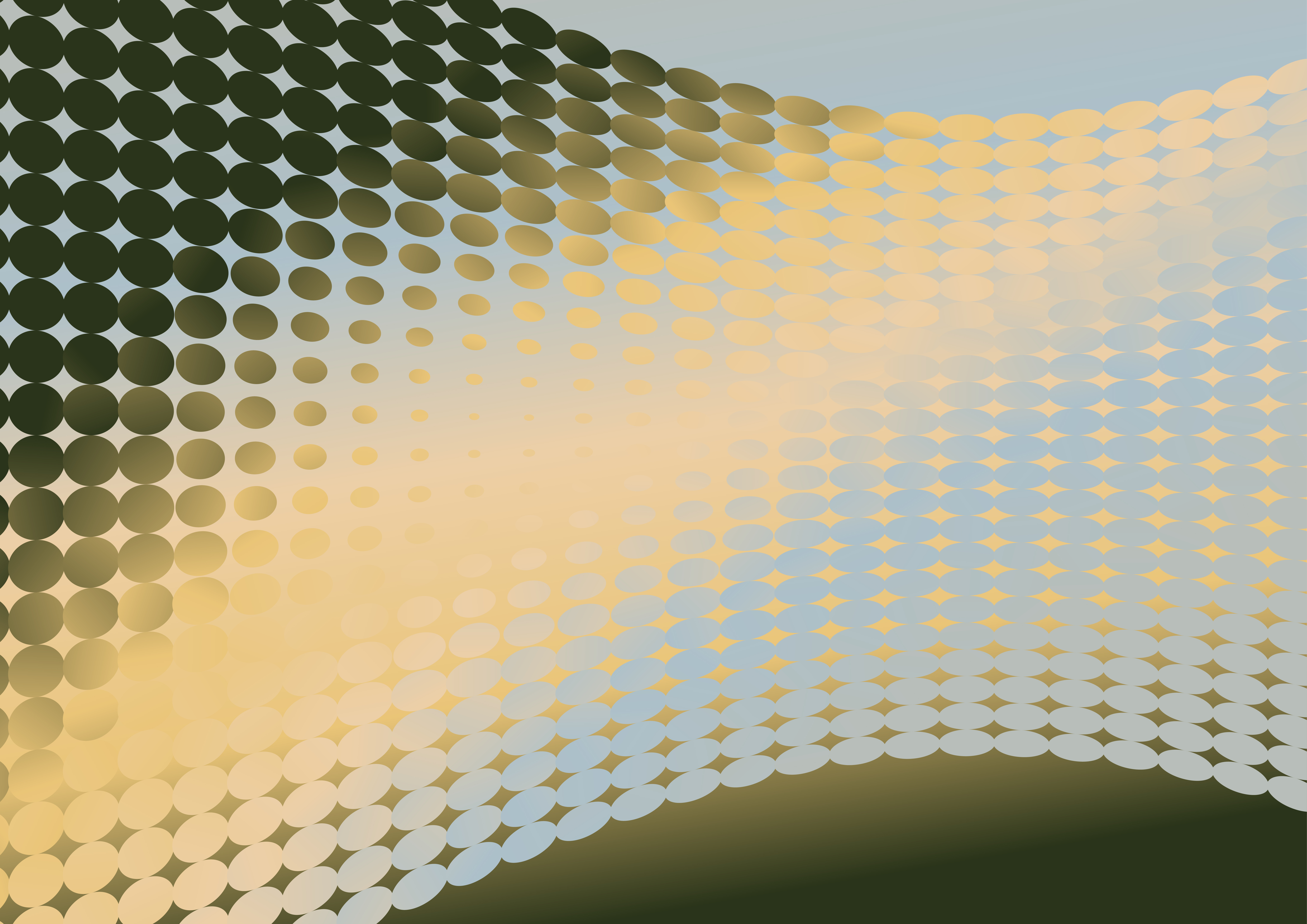 Blue Green and Orange Gradient Halftone Dot Pattern