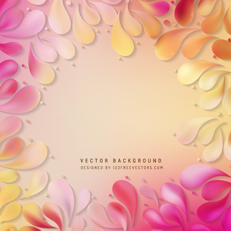 Yellow Pink Ornamental Drops Background
