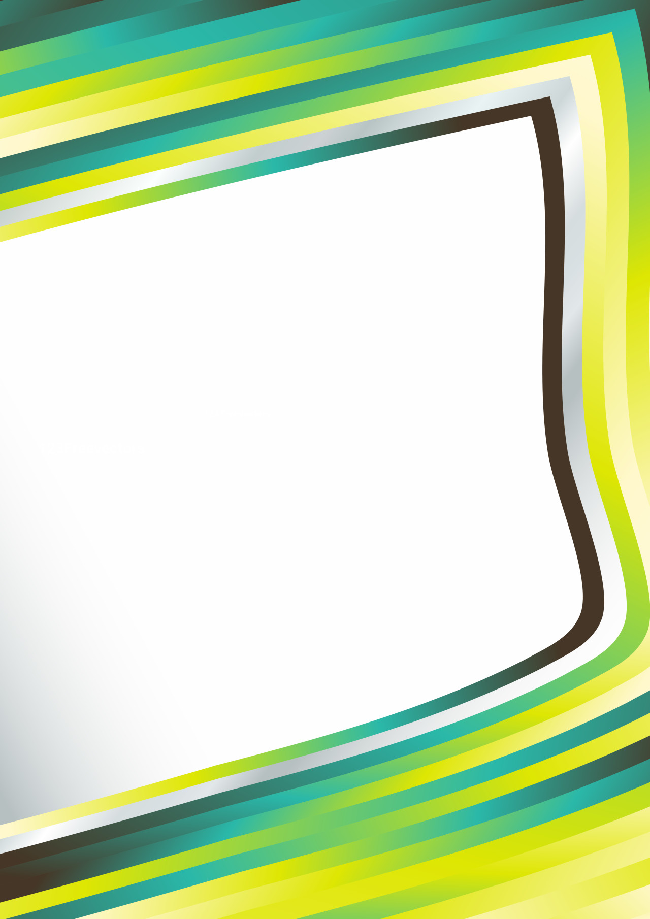 Blue Green and Yellow Border Frame Background Graphic