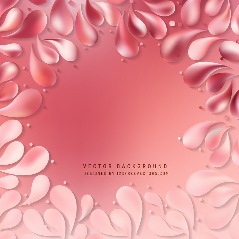 Abstract Light Pink Floral Ornamental Drops Background