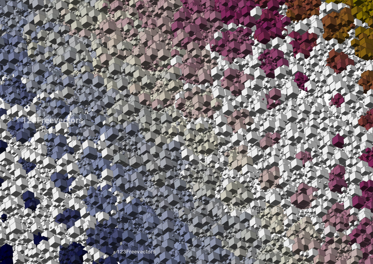 Abstract Pink Blue and Grey 3D Square Cube Background Image