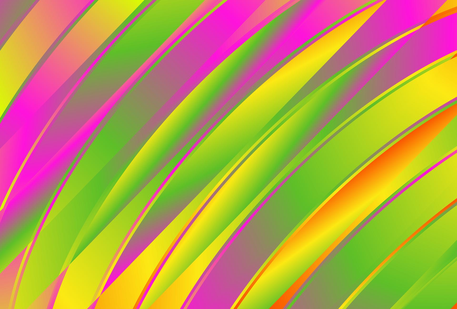 Pink Green and Yellow Fluid Color Gradient Shape Background Vector Graphic