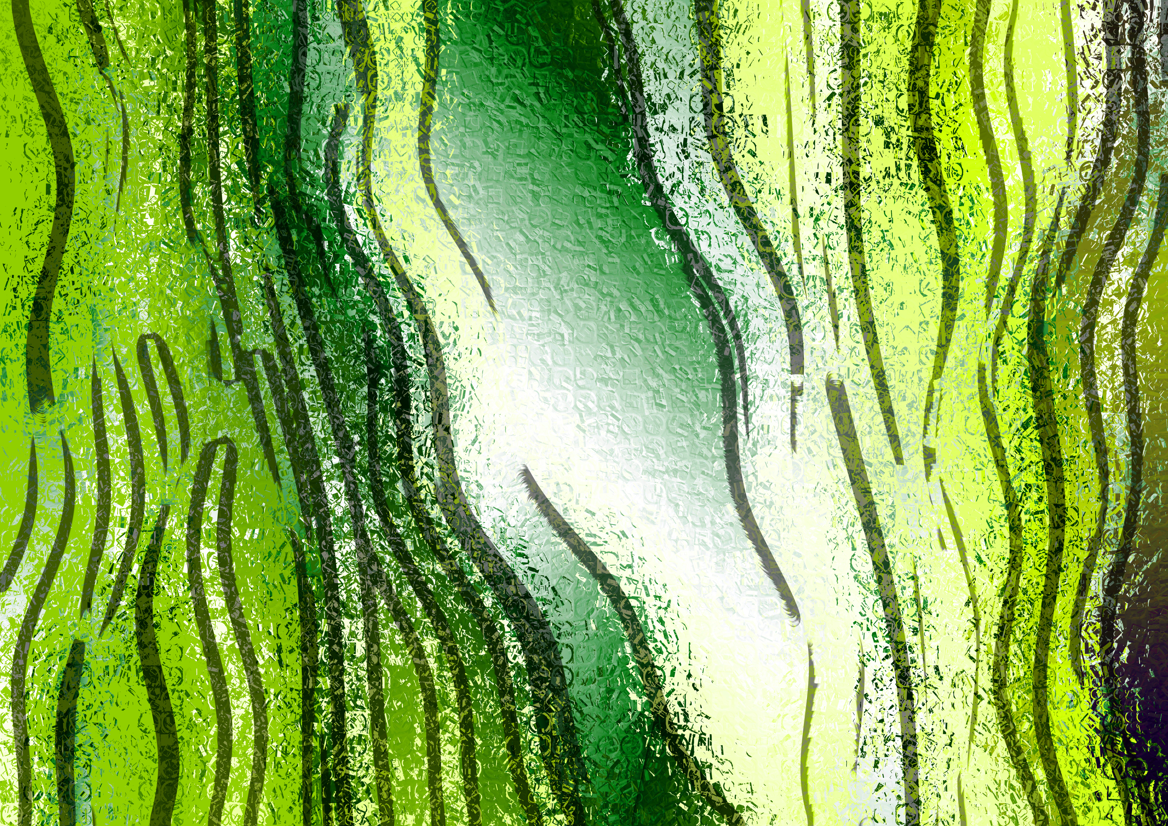Abstract Green Swirls