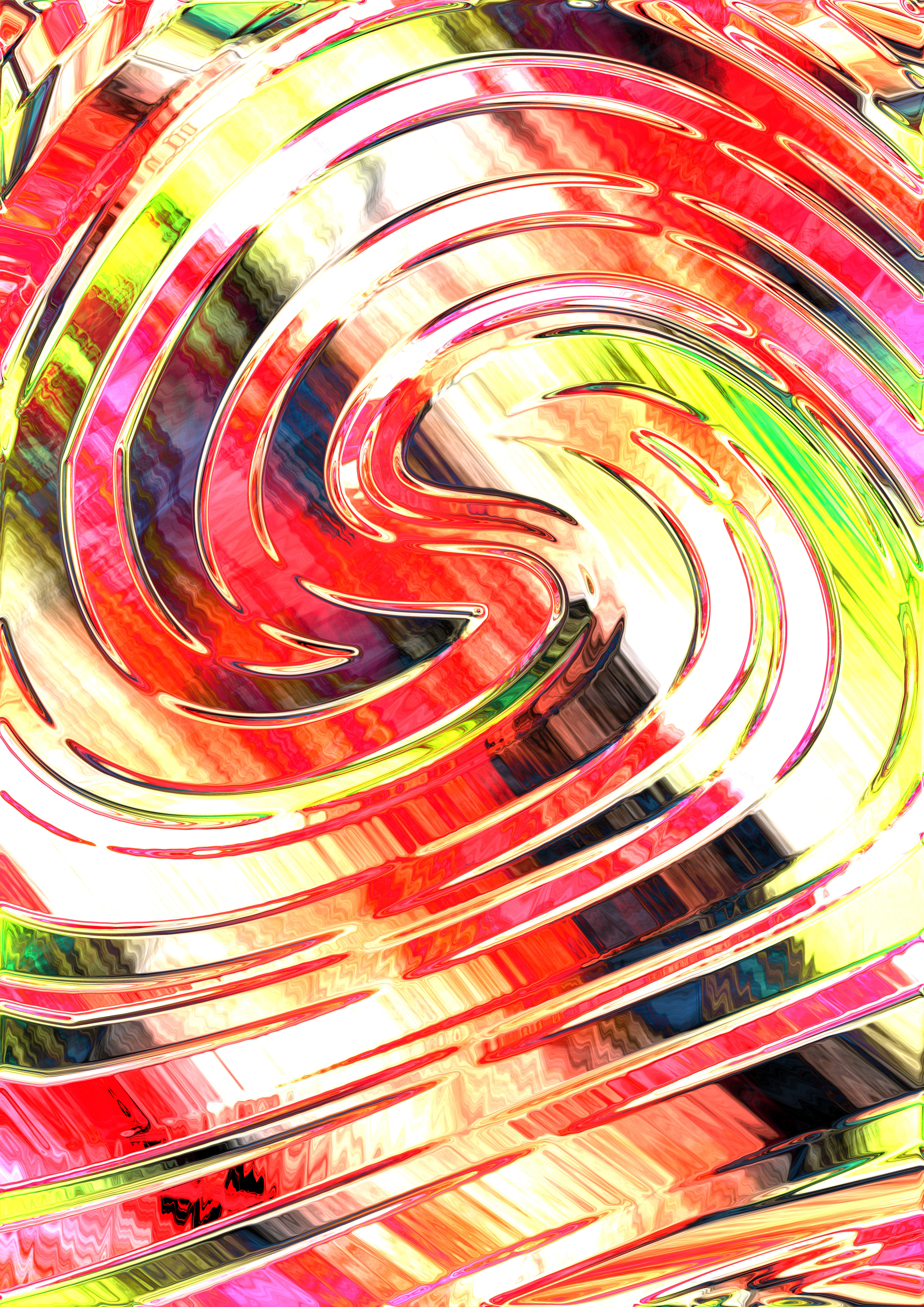 Swirling Red and Yellow Abstract