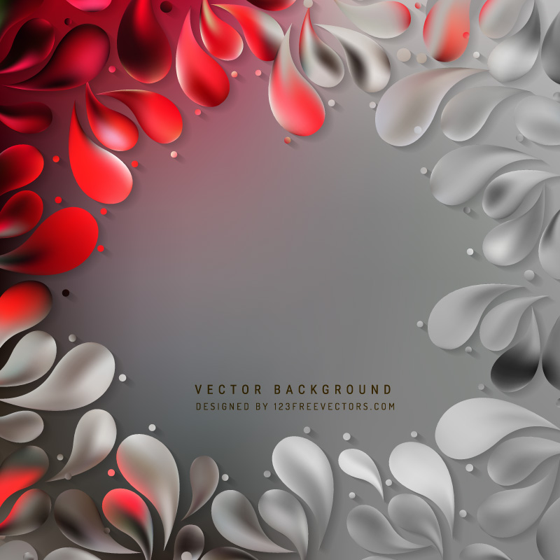 Red Gray Ornamental Drops Background