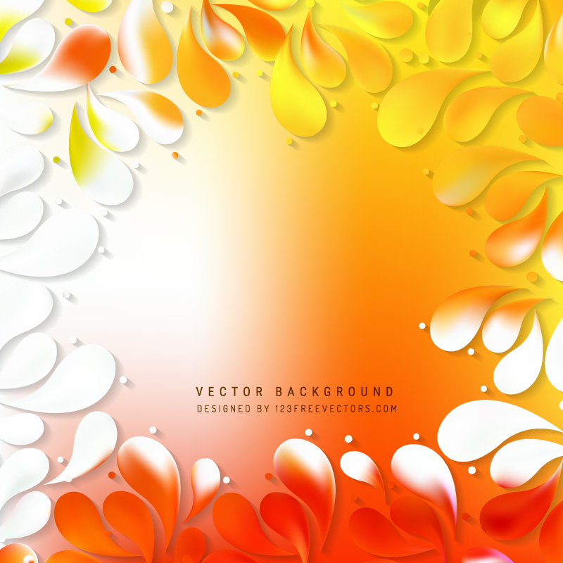 Abstract Red Yellow Ornamental Drops Background