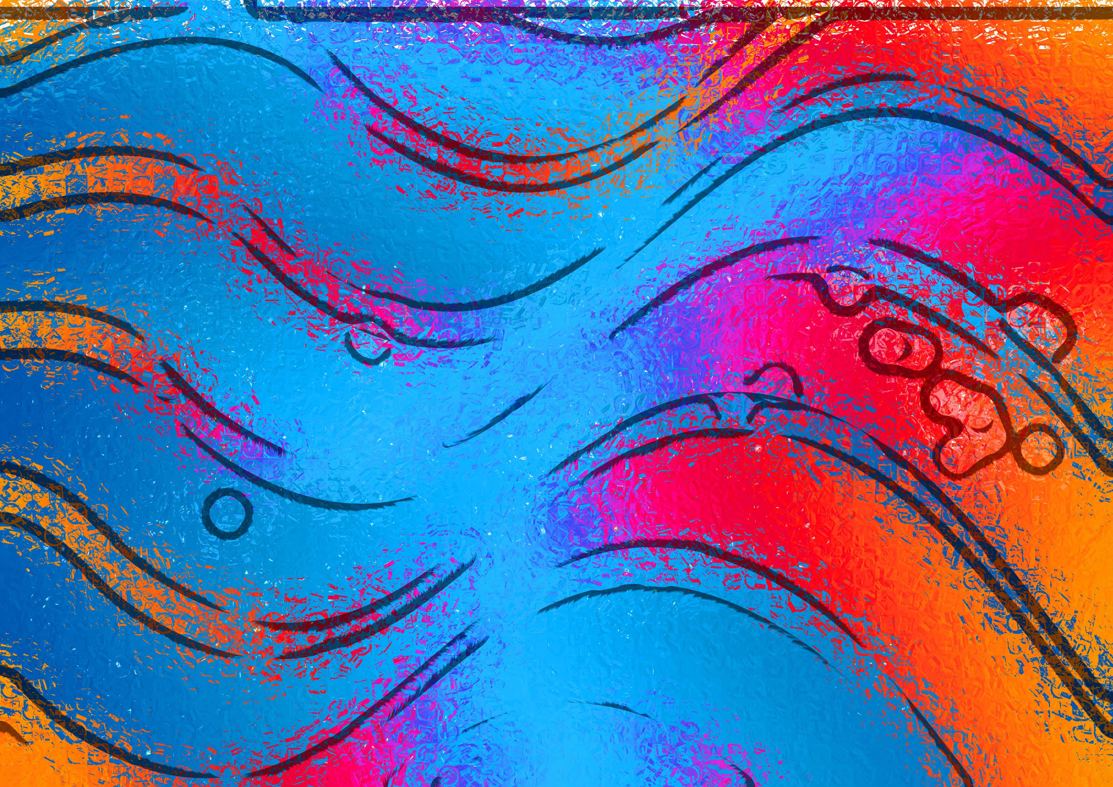 Abstract Wavy Color Field