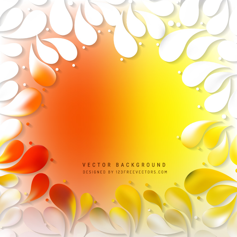 Red Yellow Floral Drops Background