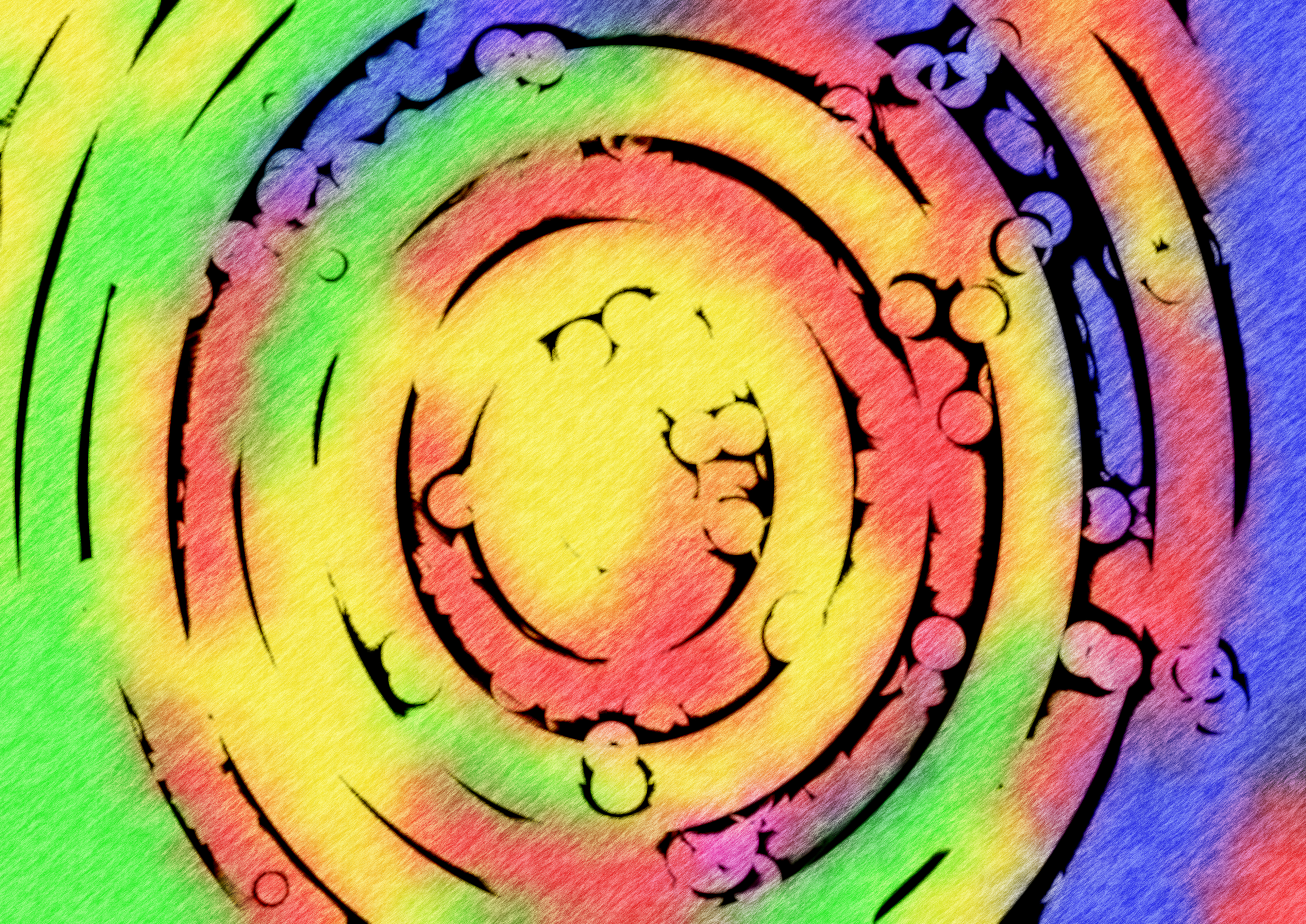 Rainbow Swirl Circles