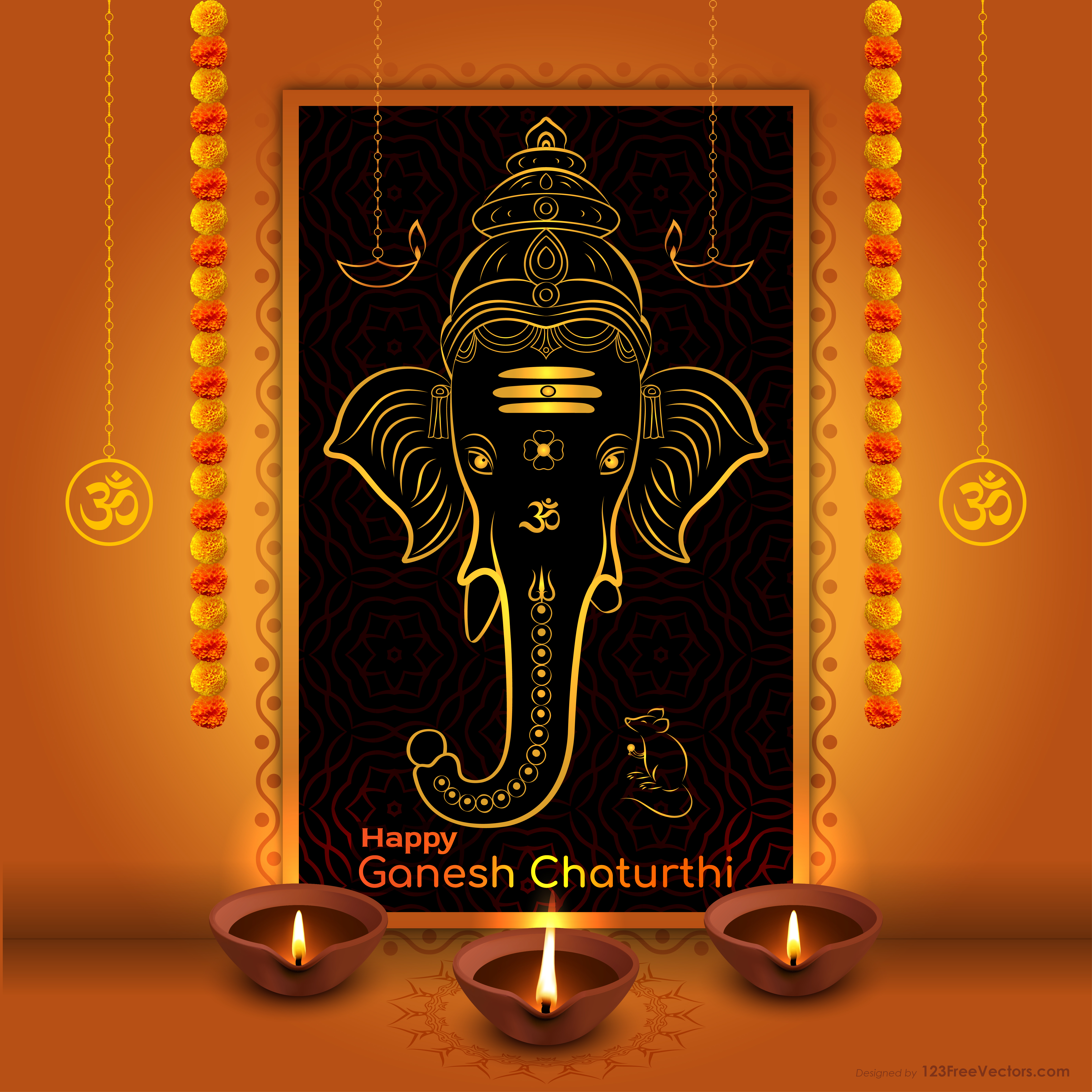 Free Ganesh Chaturthi Background Illustration