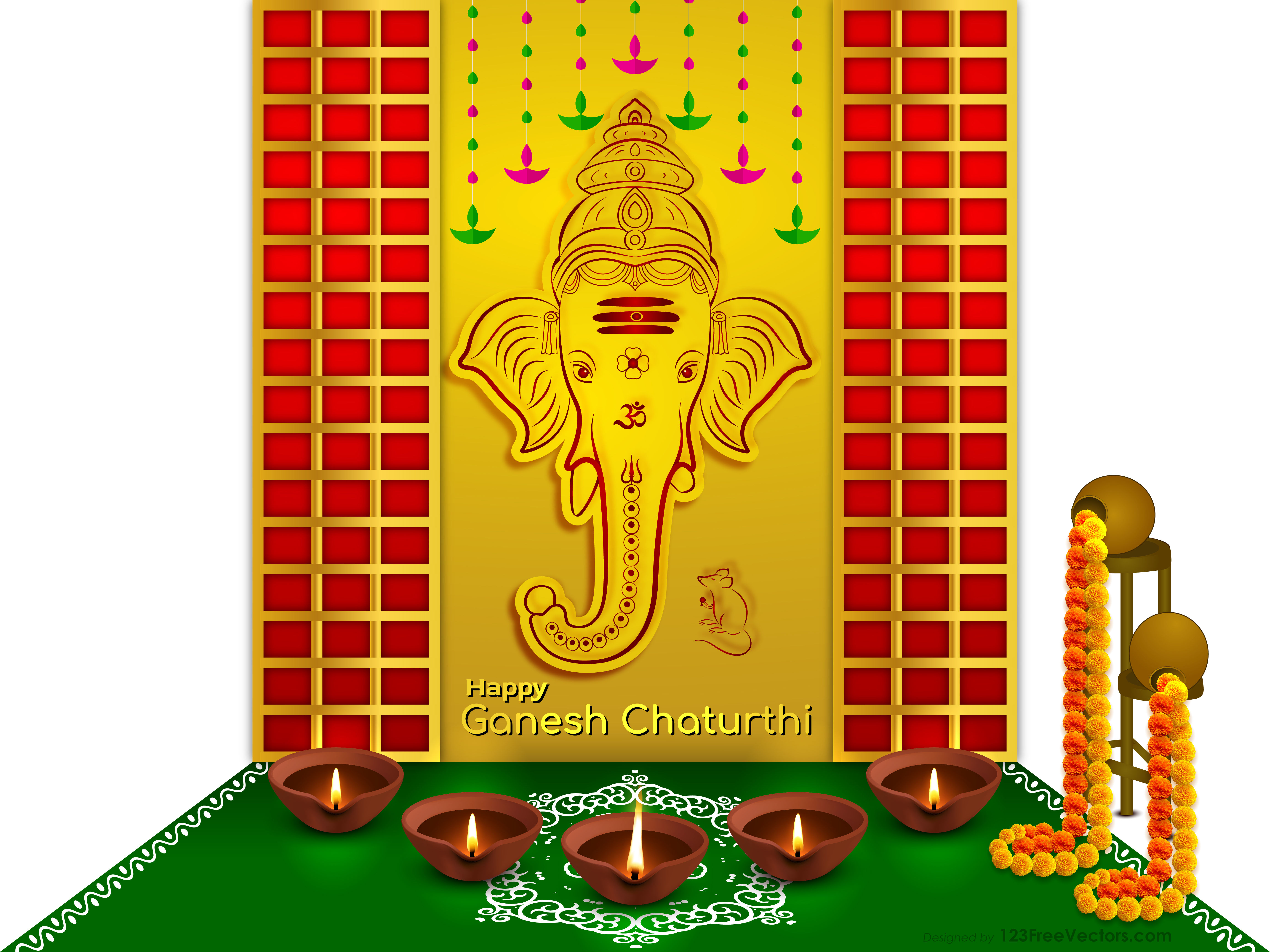 Free Ganesh Chaturthi Background Design
