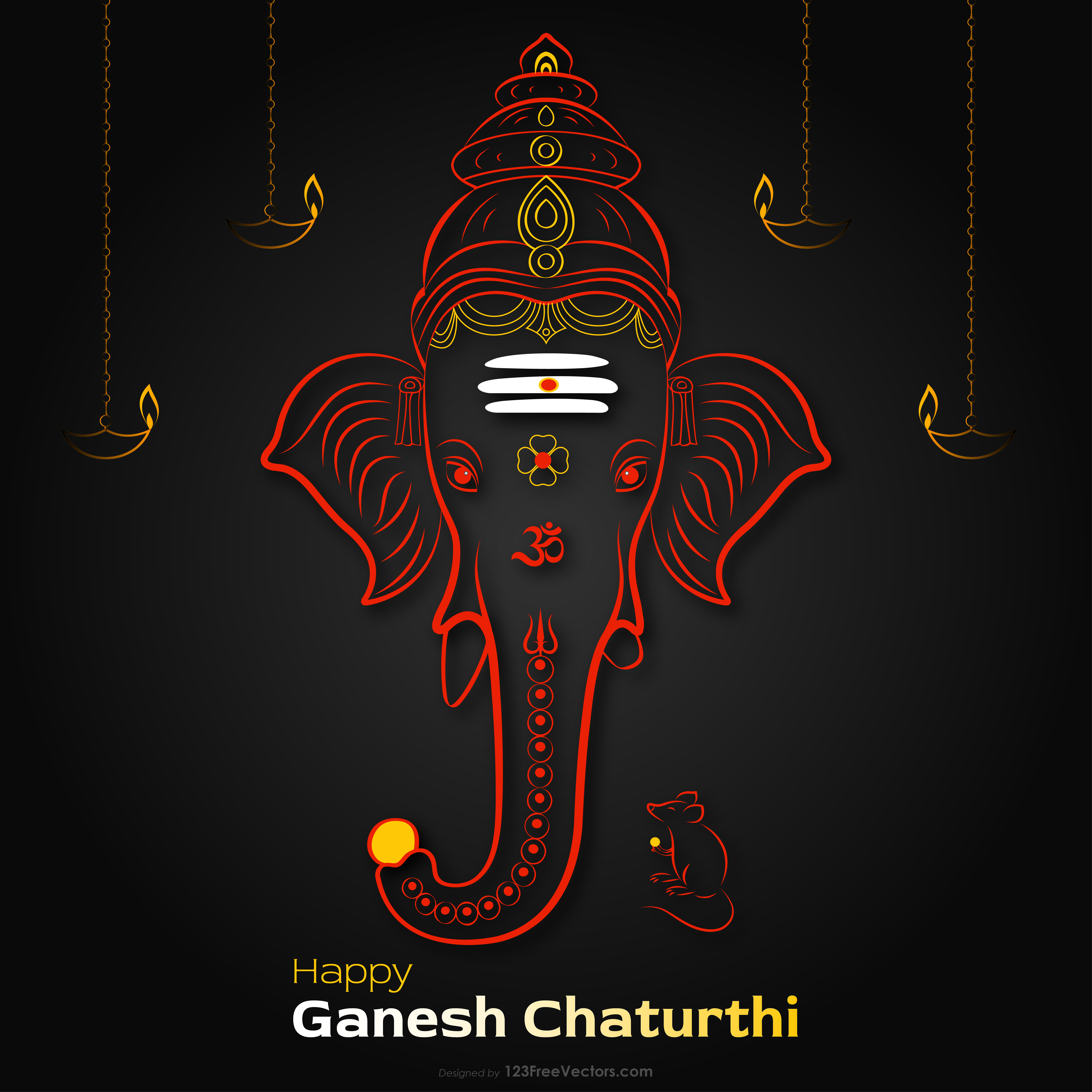 Free Happy Ganesh Chaturthi Background Vector