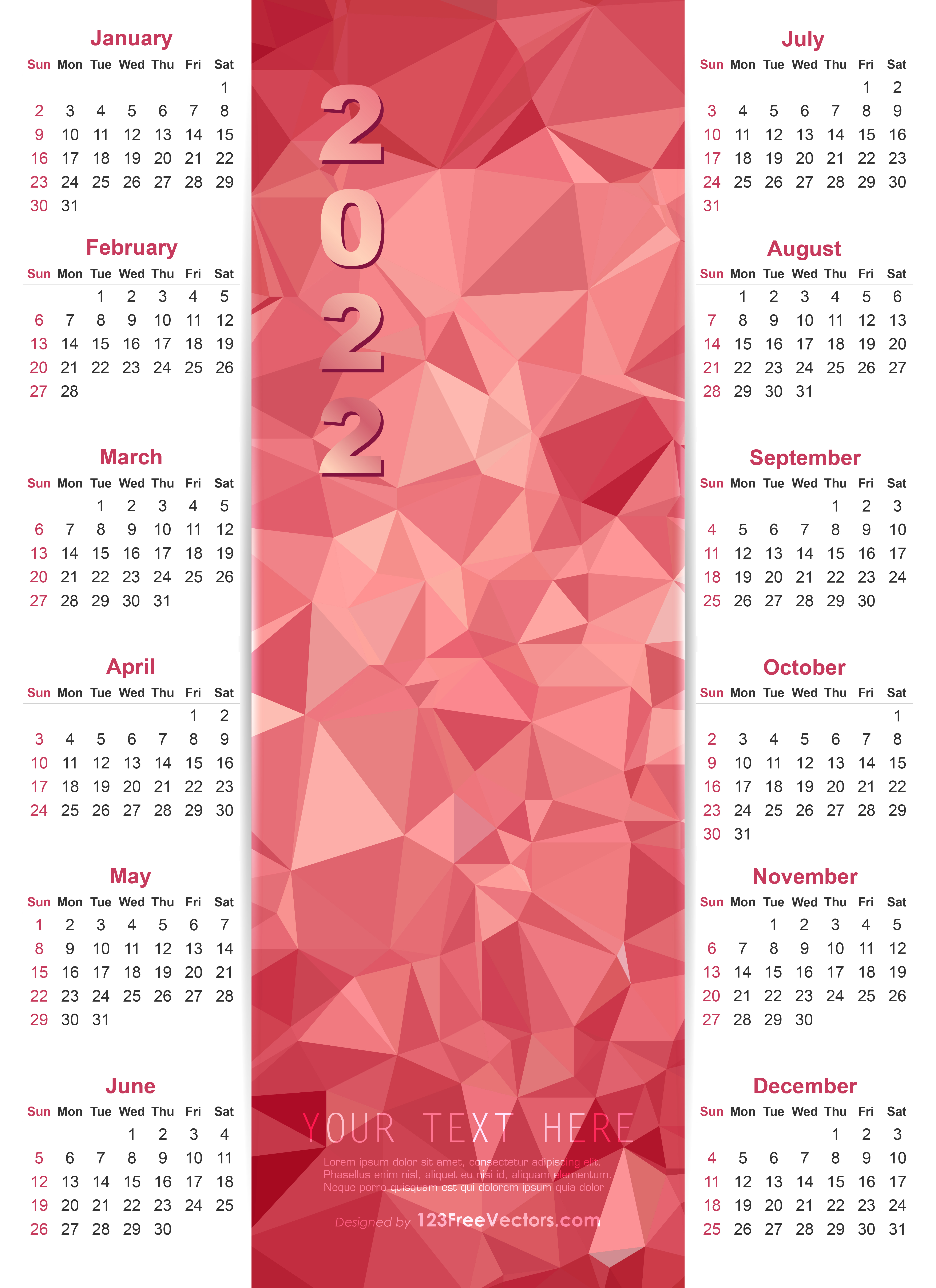 Calendar 2022 Vector Design
