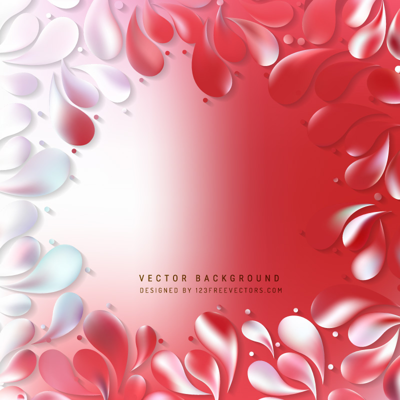 Red White Arc-Drop Background Design