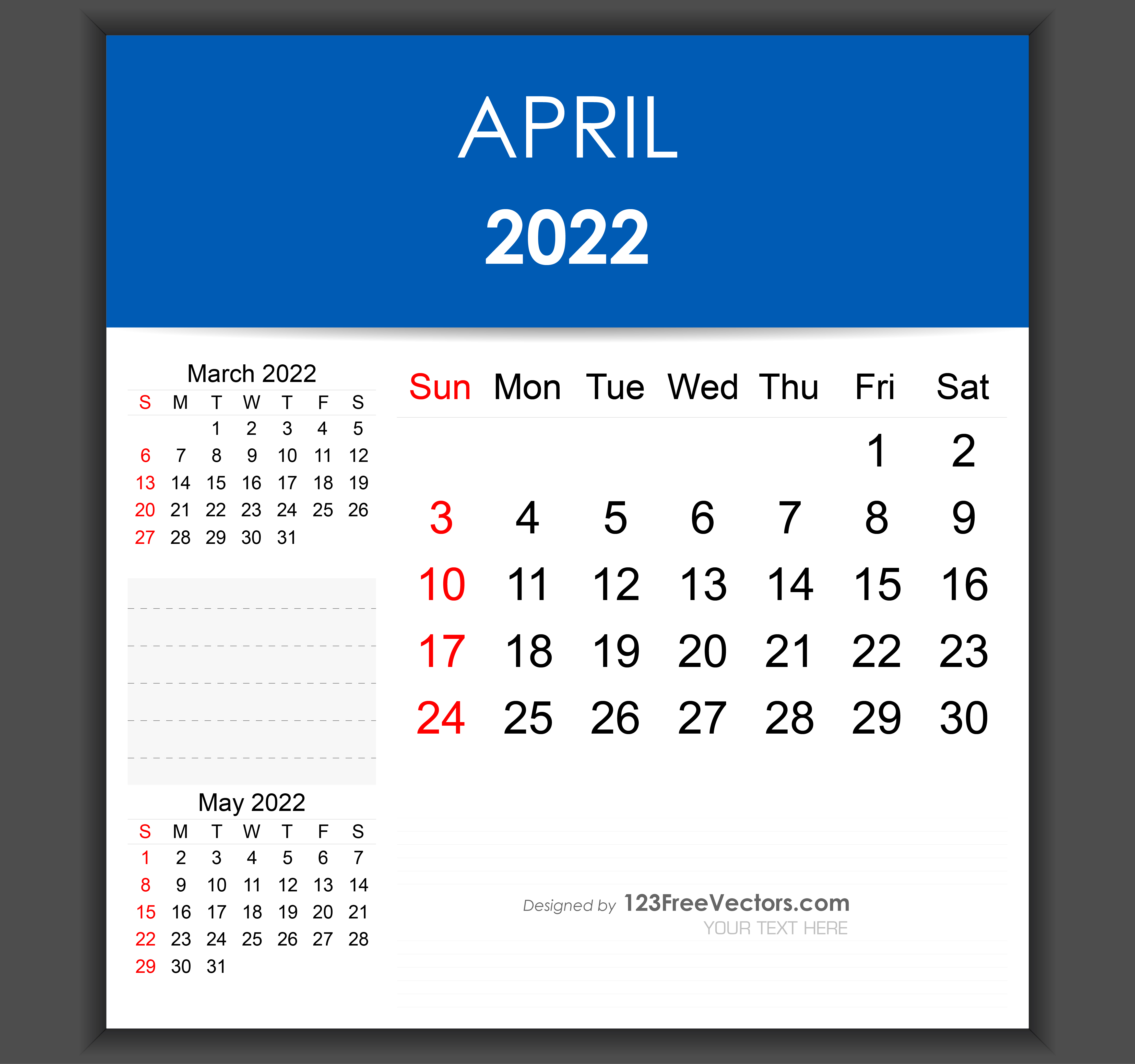 Editable April 2022 Calendar Free Editable April 2022 Calendar Template