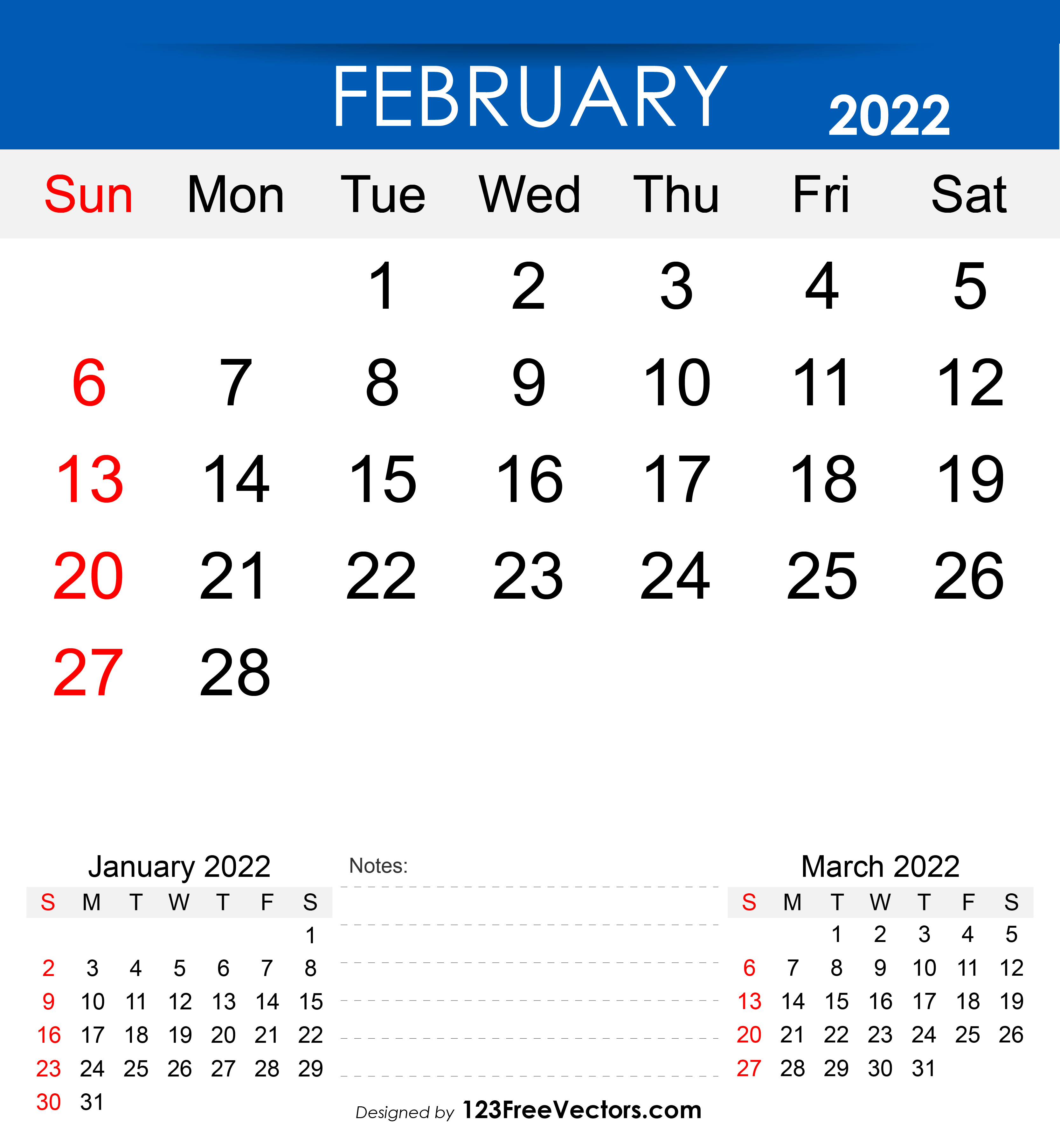 Feb March 2022 Calendar Free Free Printable February 2022 Calendar