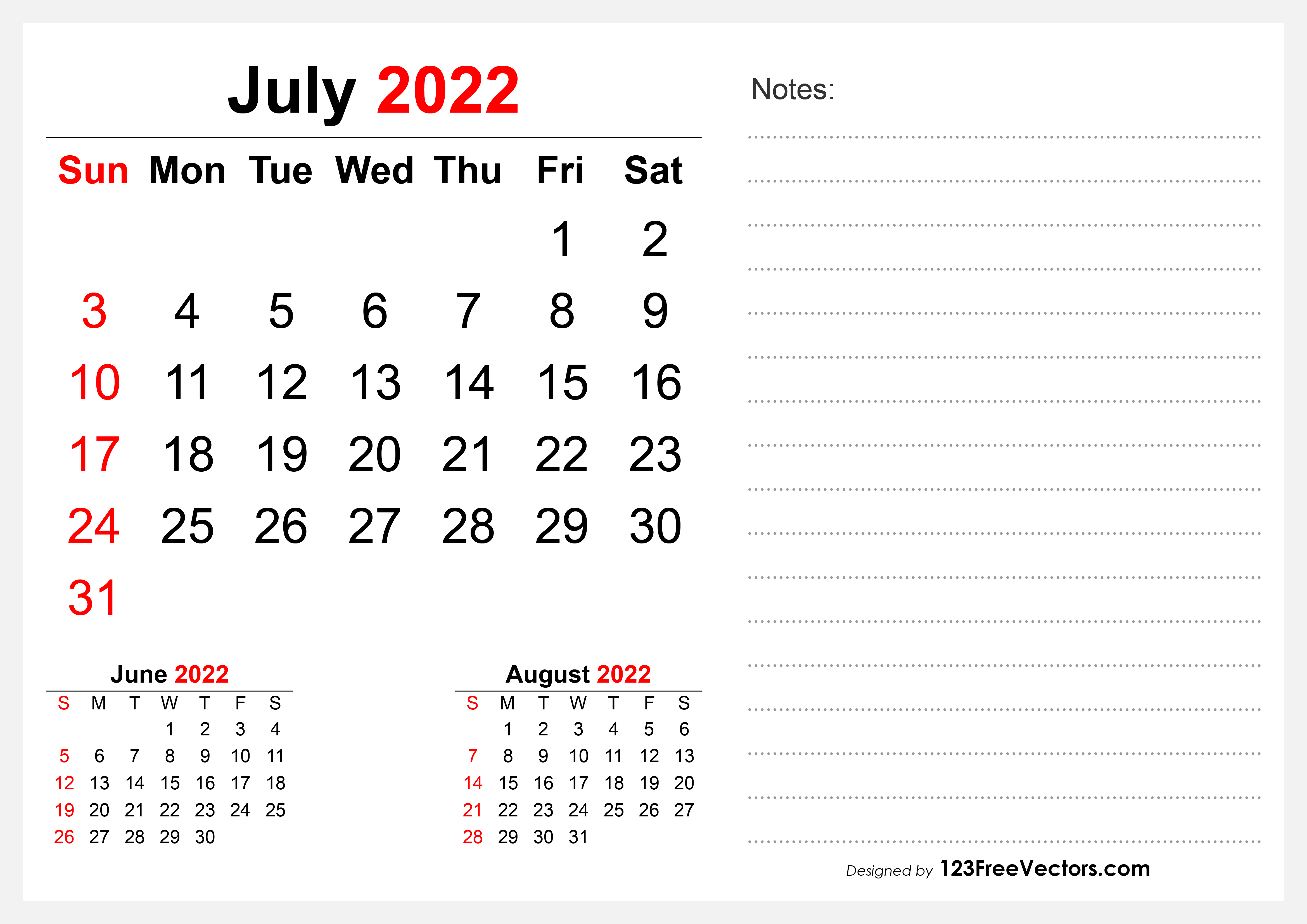 June 2022 Desktop Calendar Free 2022 July Desk Calendar Design