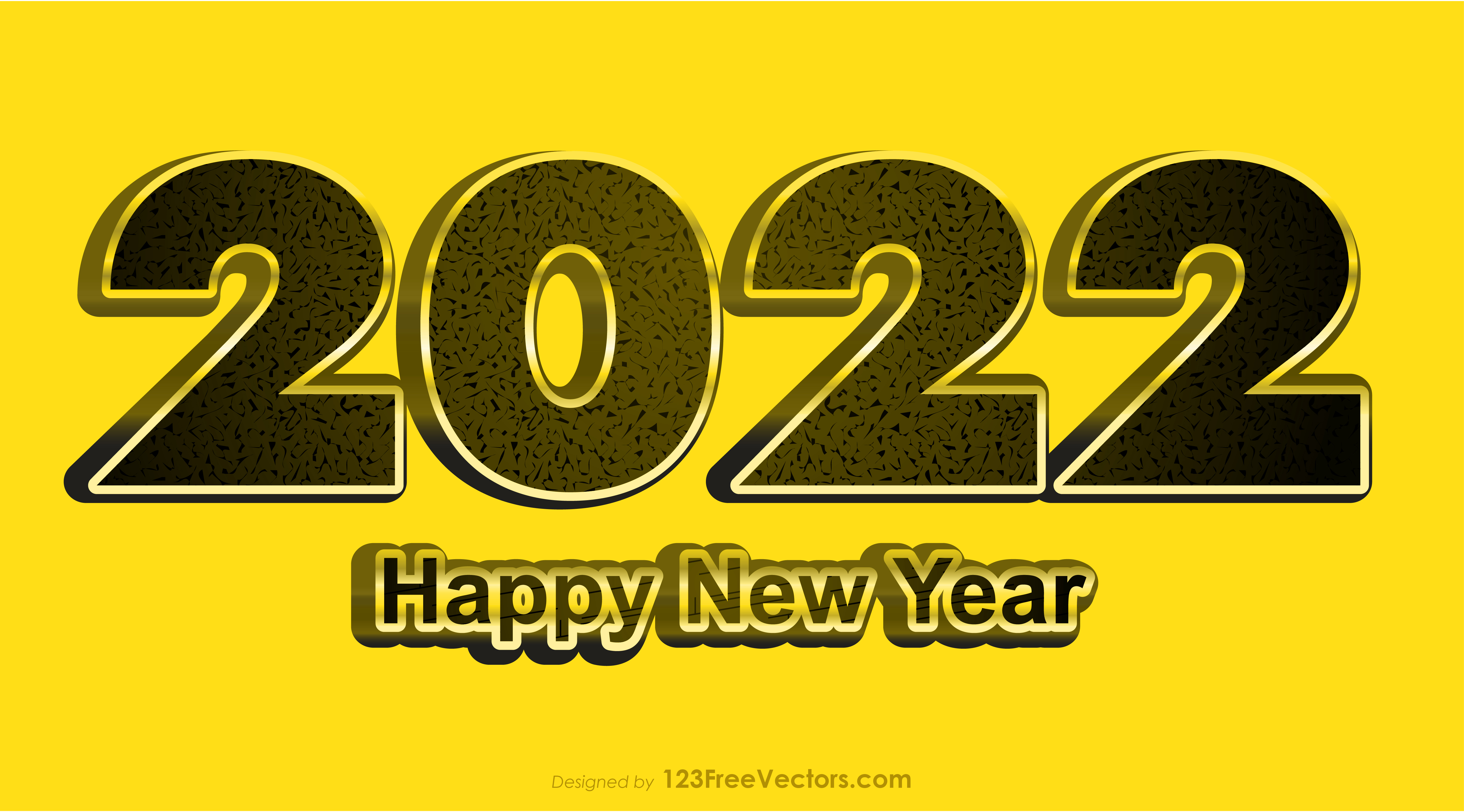 Free Happy New Year 2022 Yellow Background