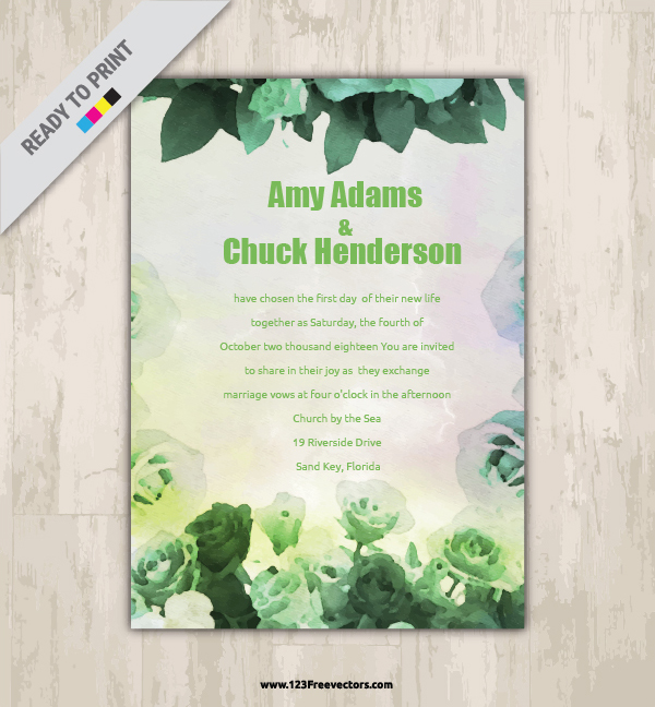 Watercolor Wedding Invitation