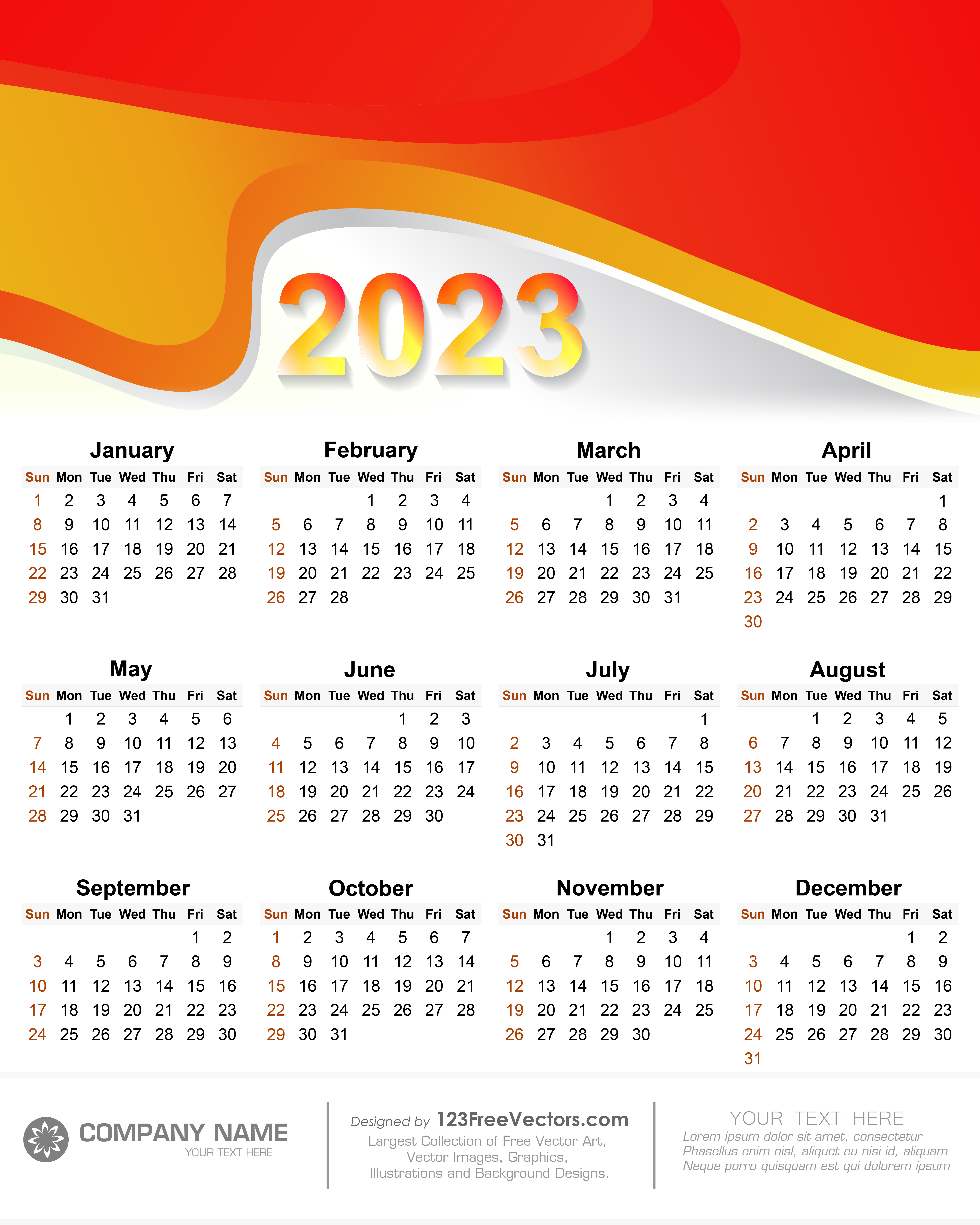Year 2023 Calendar