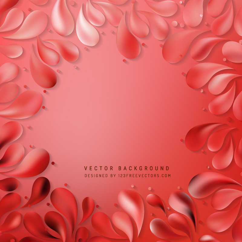 Red Floral Drops Background