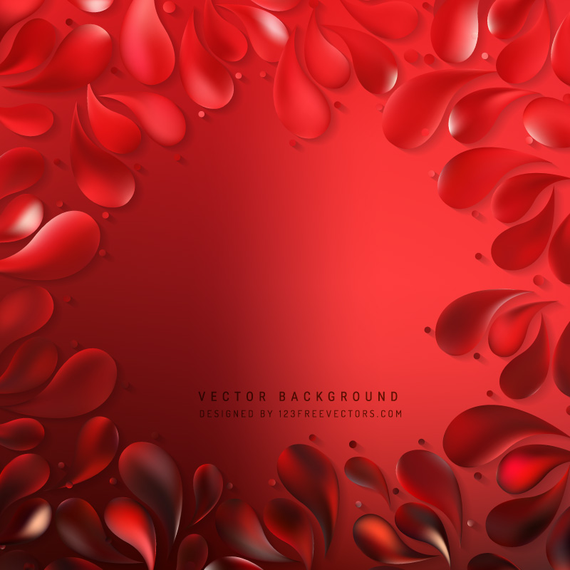 Abstract Red Ornamental Drops Background