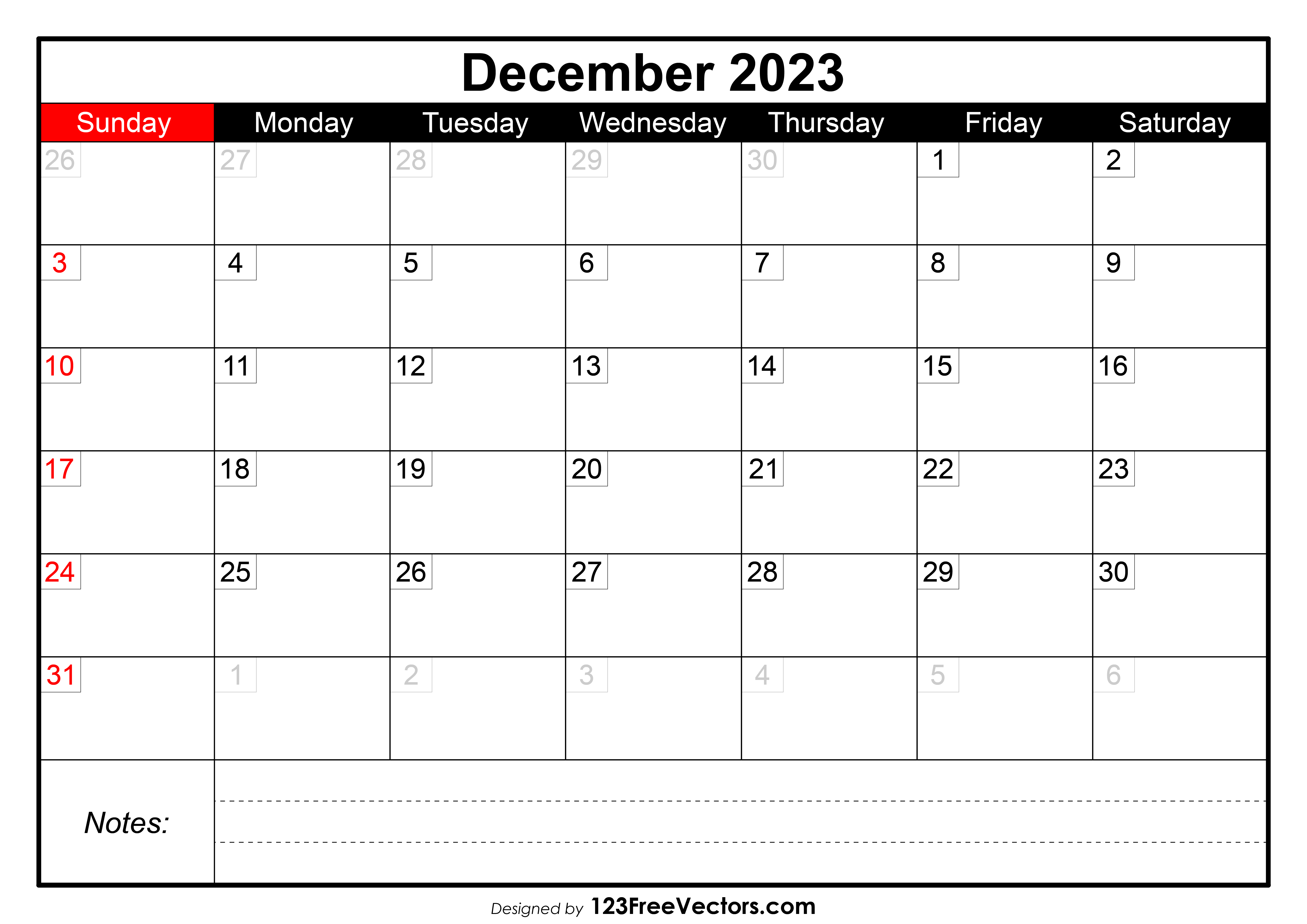 December Calendar 2023
