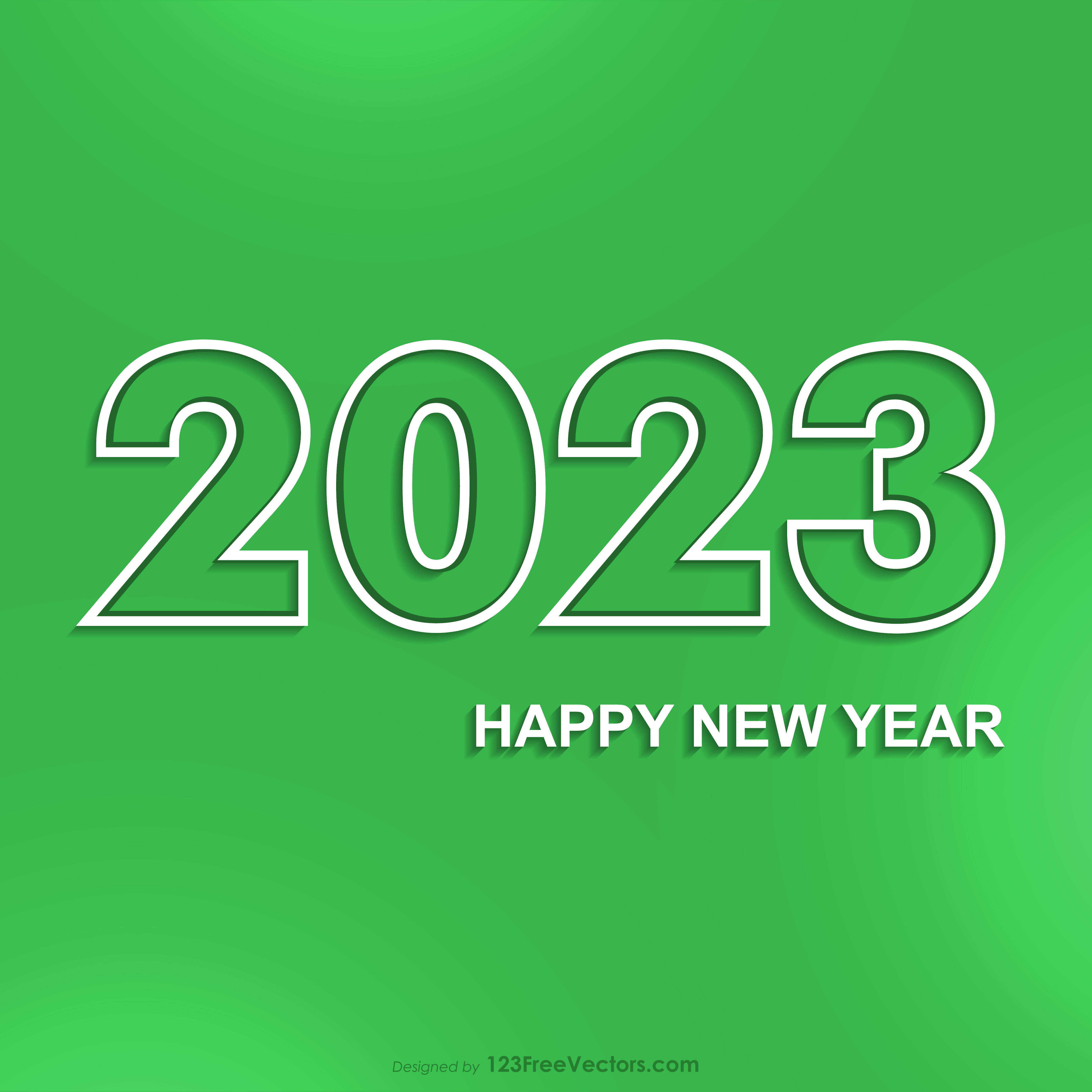 219367 Happy New Year 2023 Green Background 