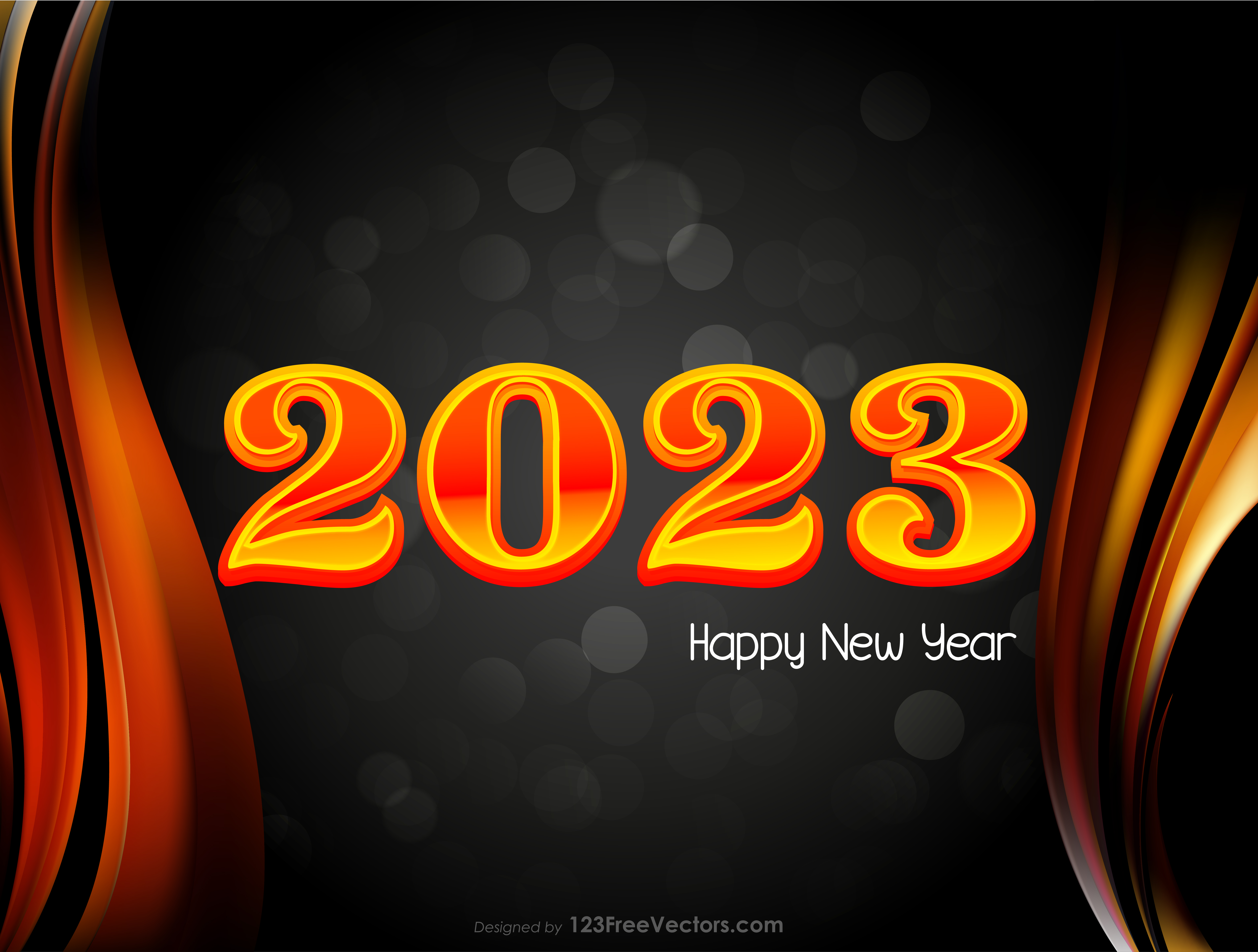 Free Happy New Year 2023 Fire Background