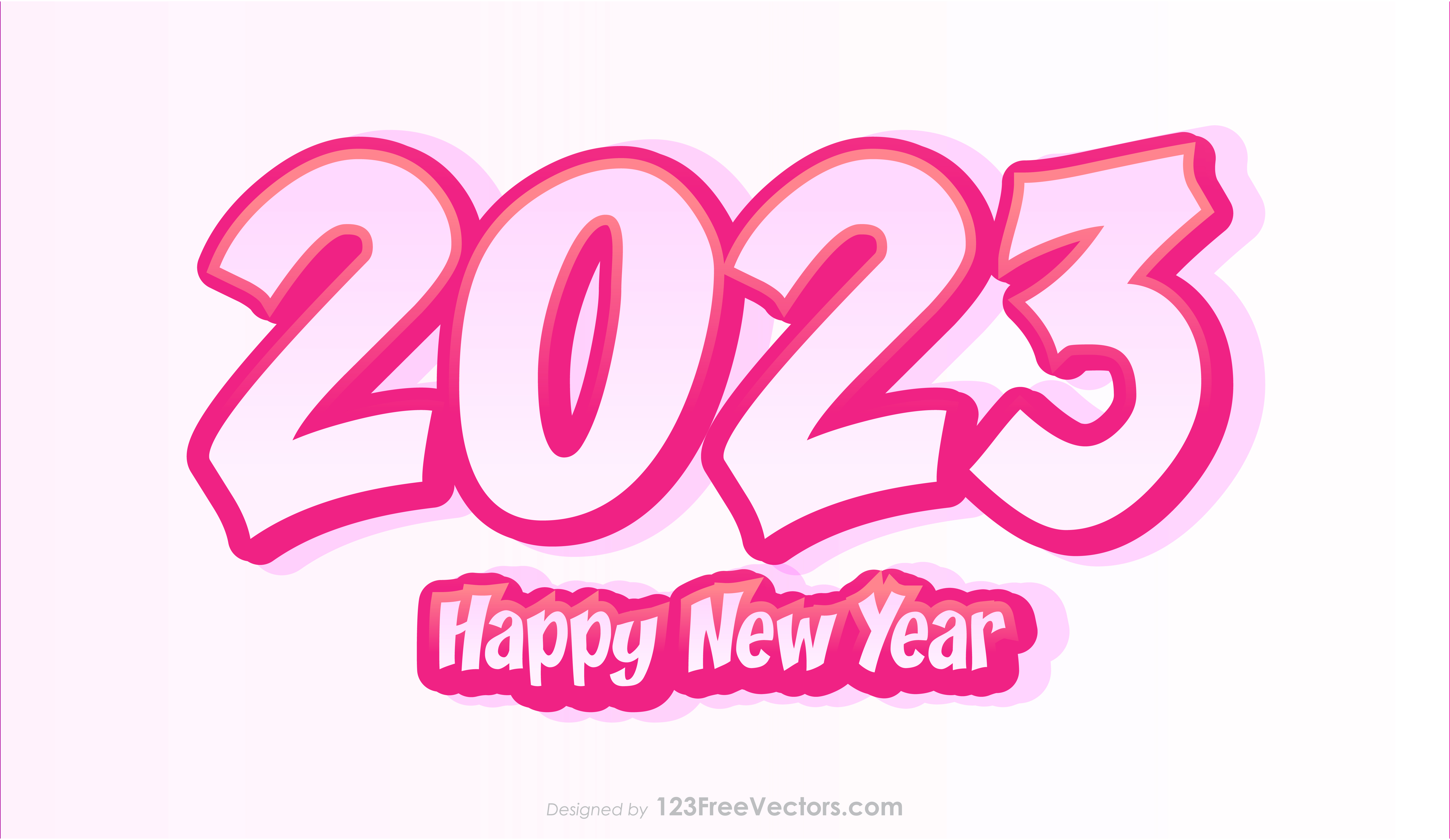 219395 New Year Pink Background 2023 Illustration 