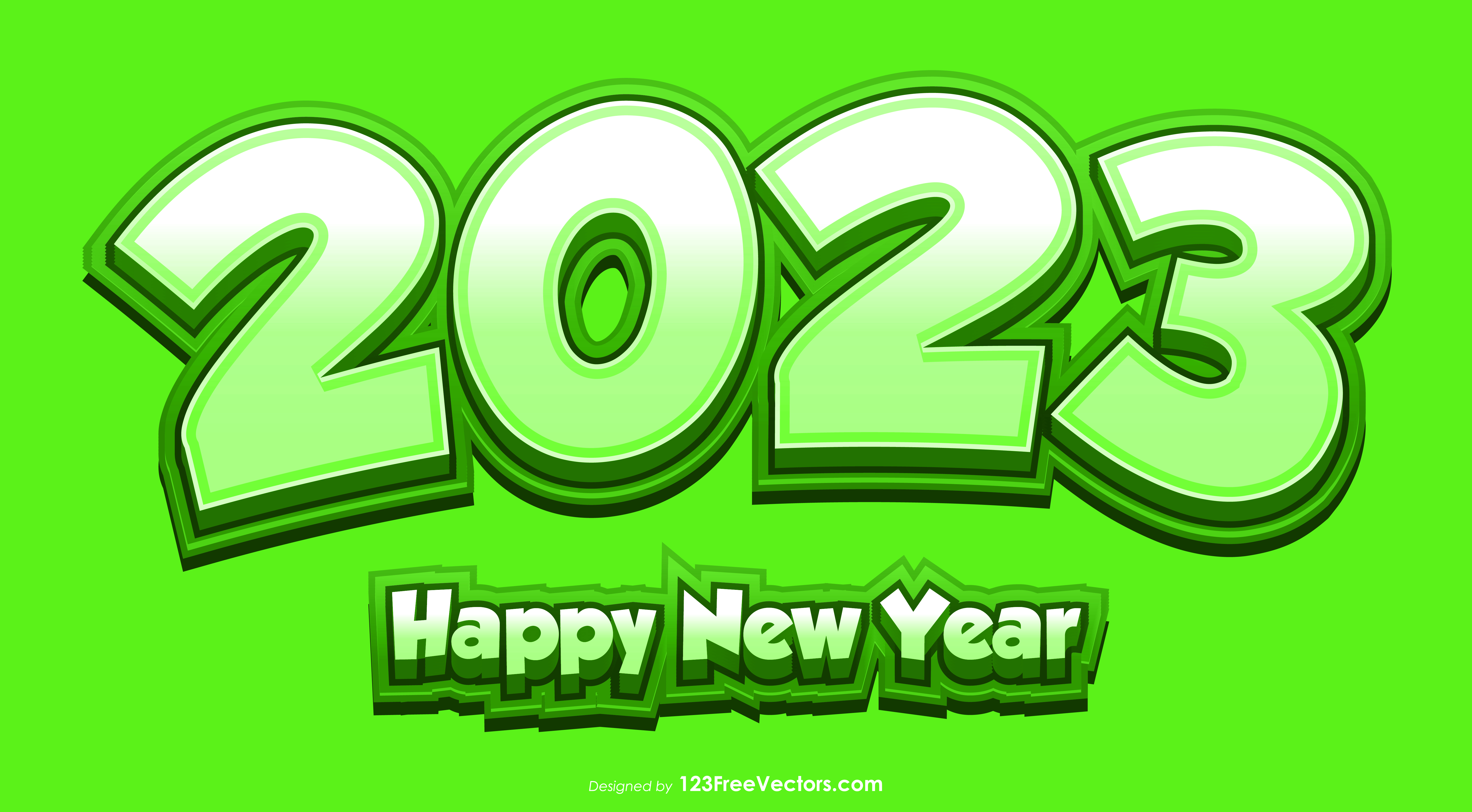 Free New Year Green Background 2023