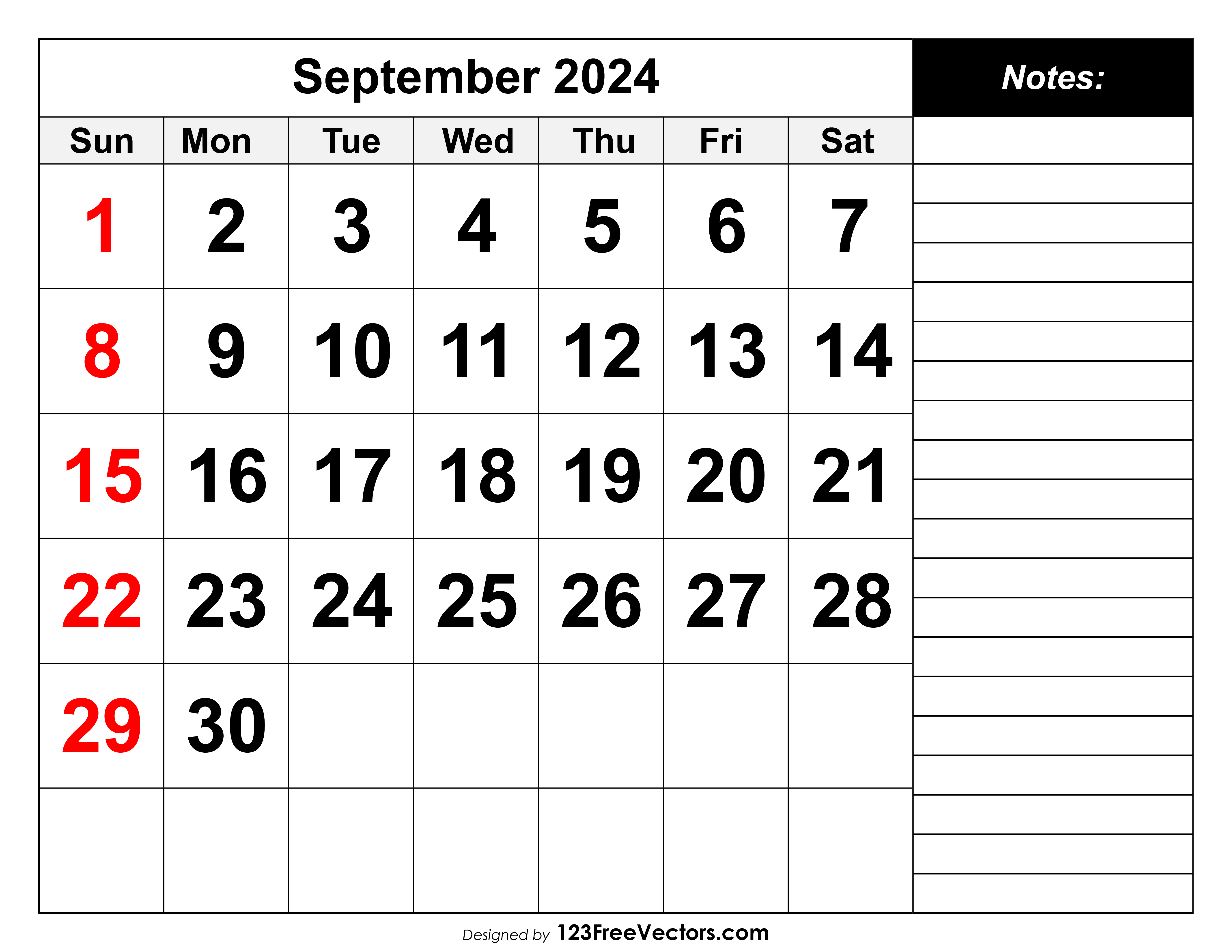 Free Calendar September 2024