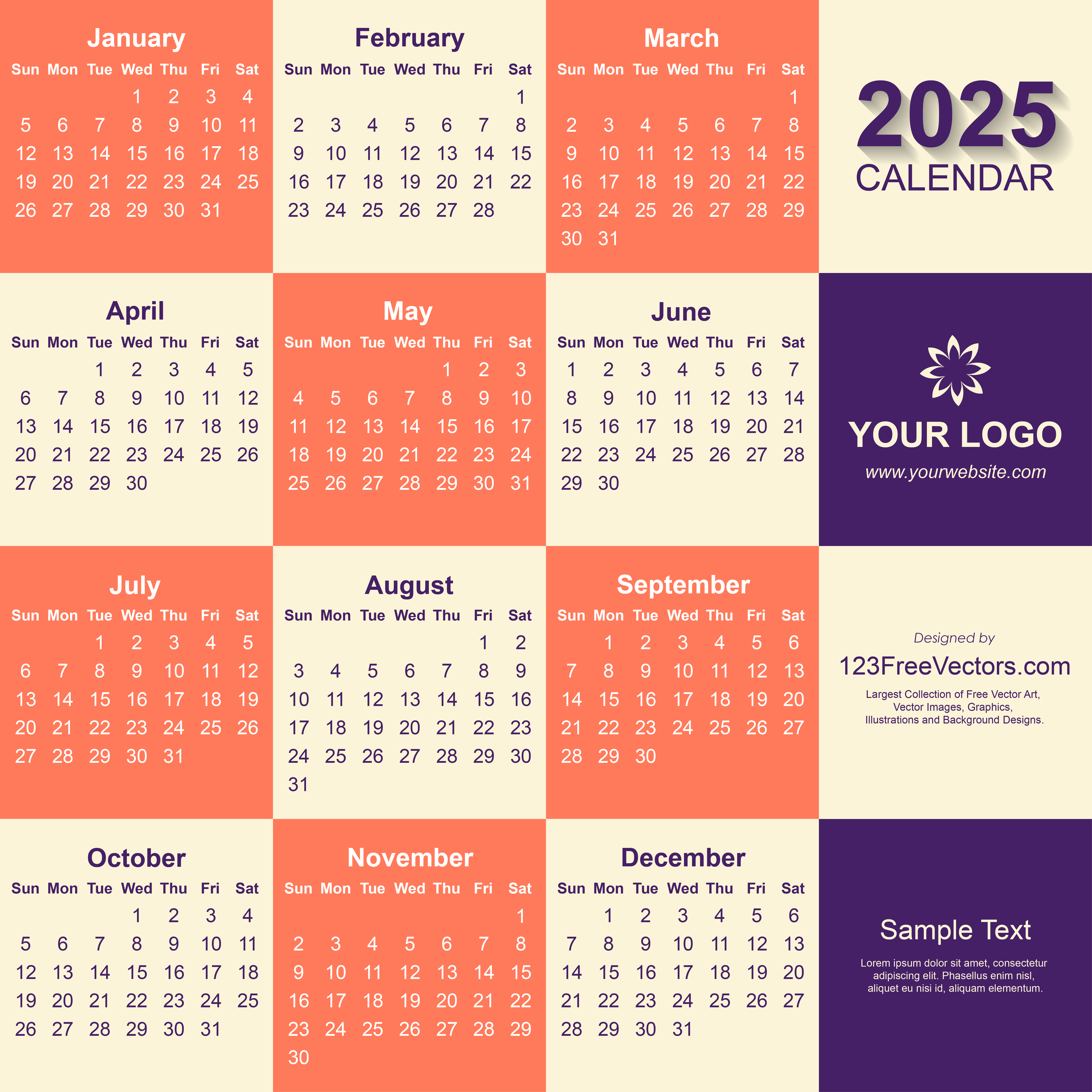 2025 Calendar PDF Free Download