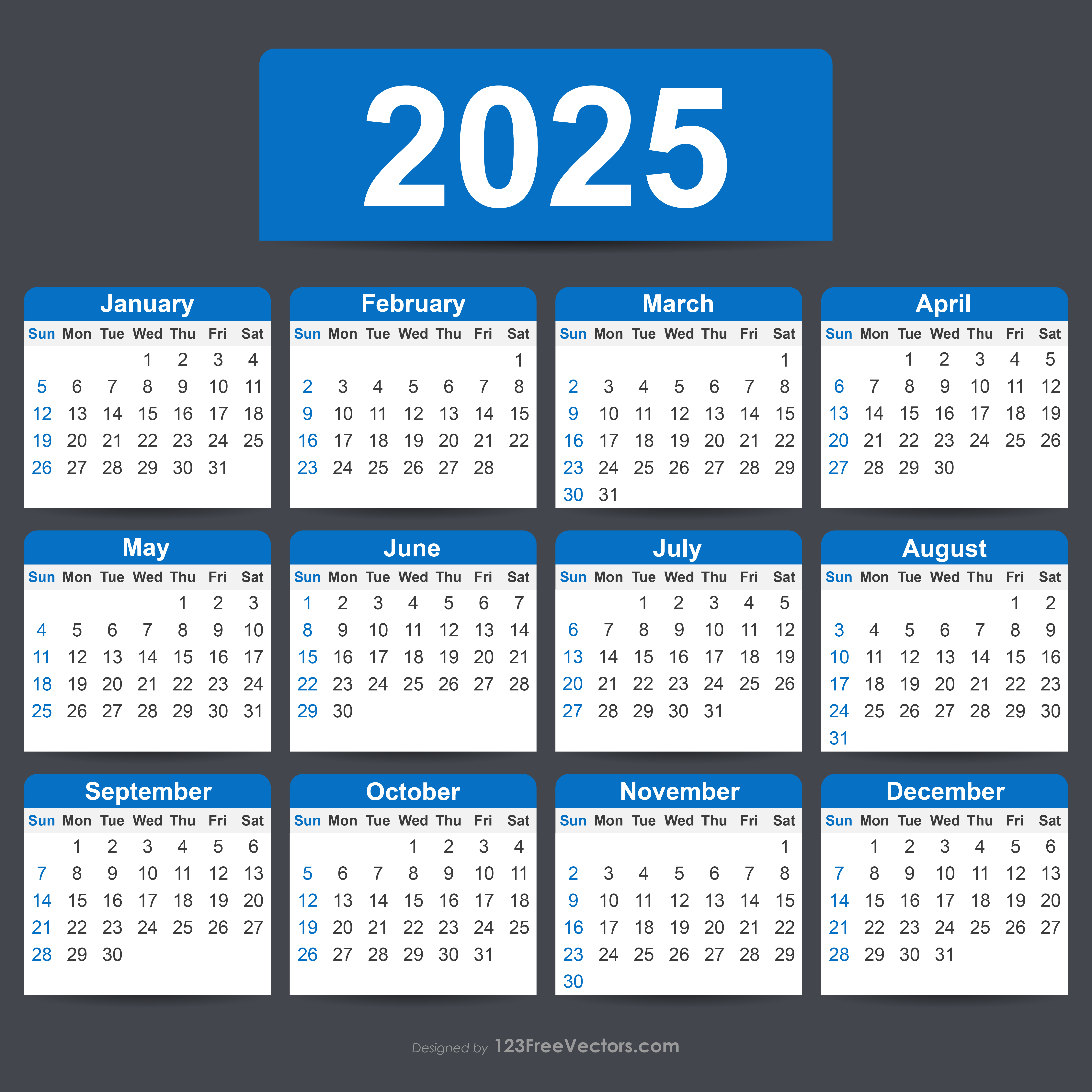 Free Editable Calendar 2025
