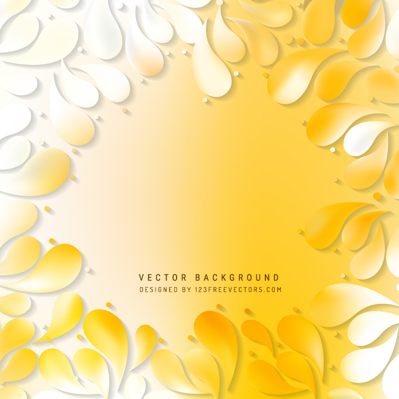 Yellow Decorative Floral Drops Background