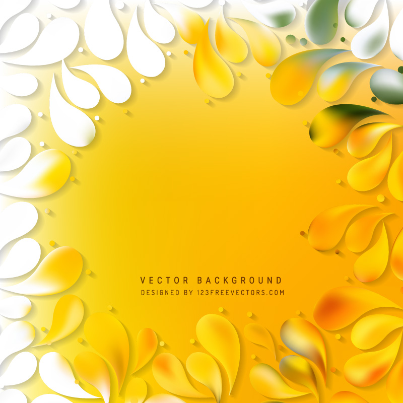 Yellow Ornamental Drops Background