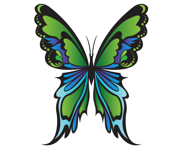 Free Green Butterfly Vector Graphics